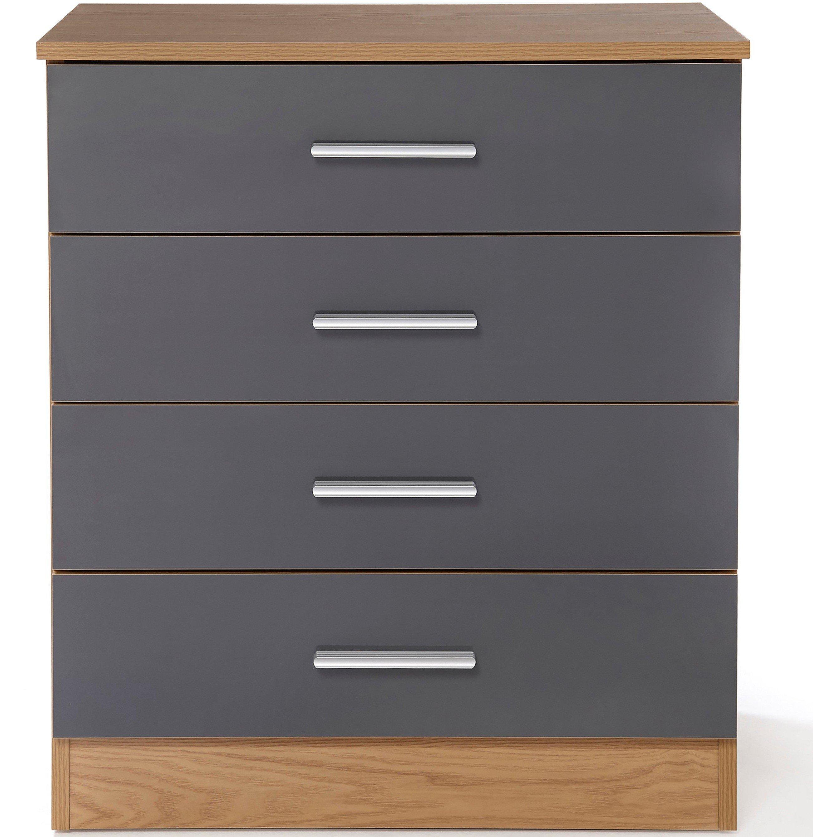 Grijs - Homelife - Carleton 4 Piece Gloss Bedroom Set - 7