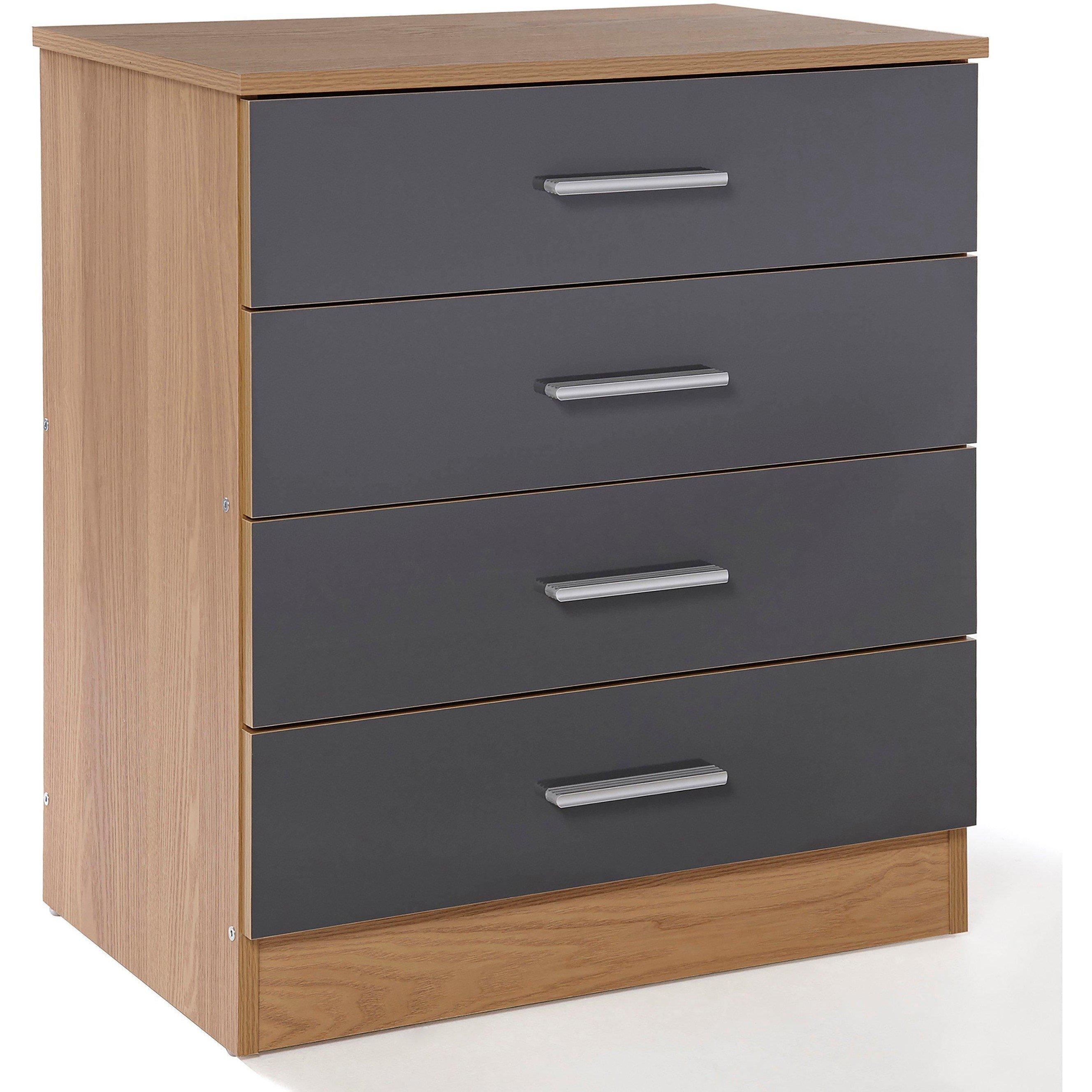 Grijs - Homelife - Carleton 4 Piece Gloss Bedroom Set - 8