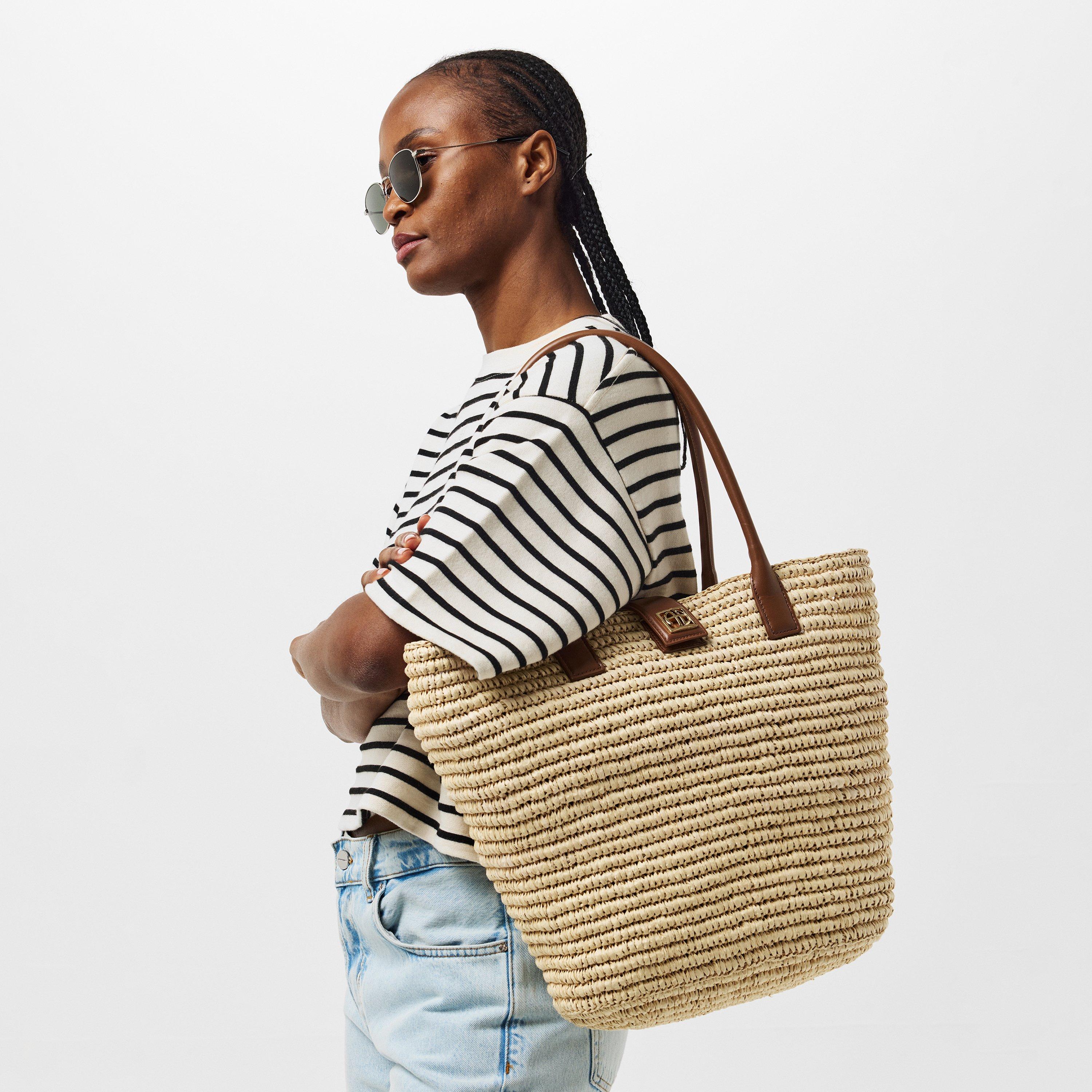 Natural Cognac - Anine Bing - Raffia Lou Shoulder Bag - 3