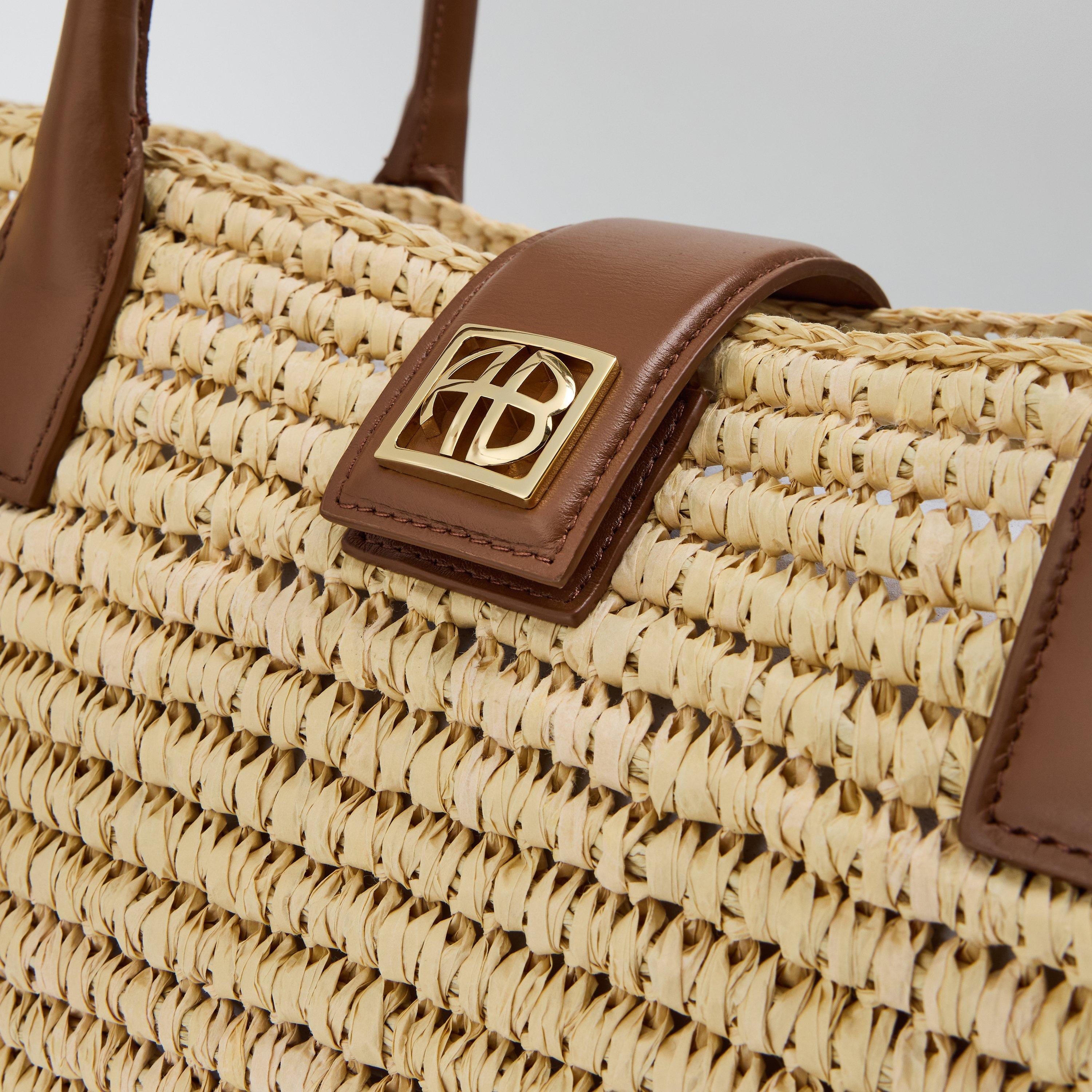 Natural Cognac - Anine Bing - Raffia Lou Shoulder Bag - 5
