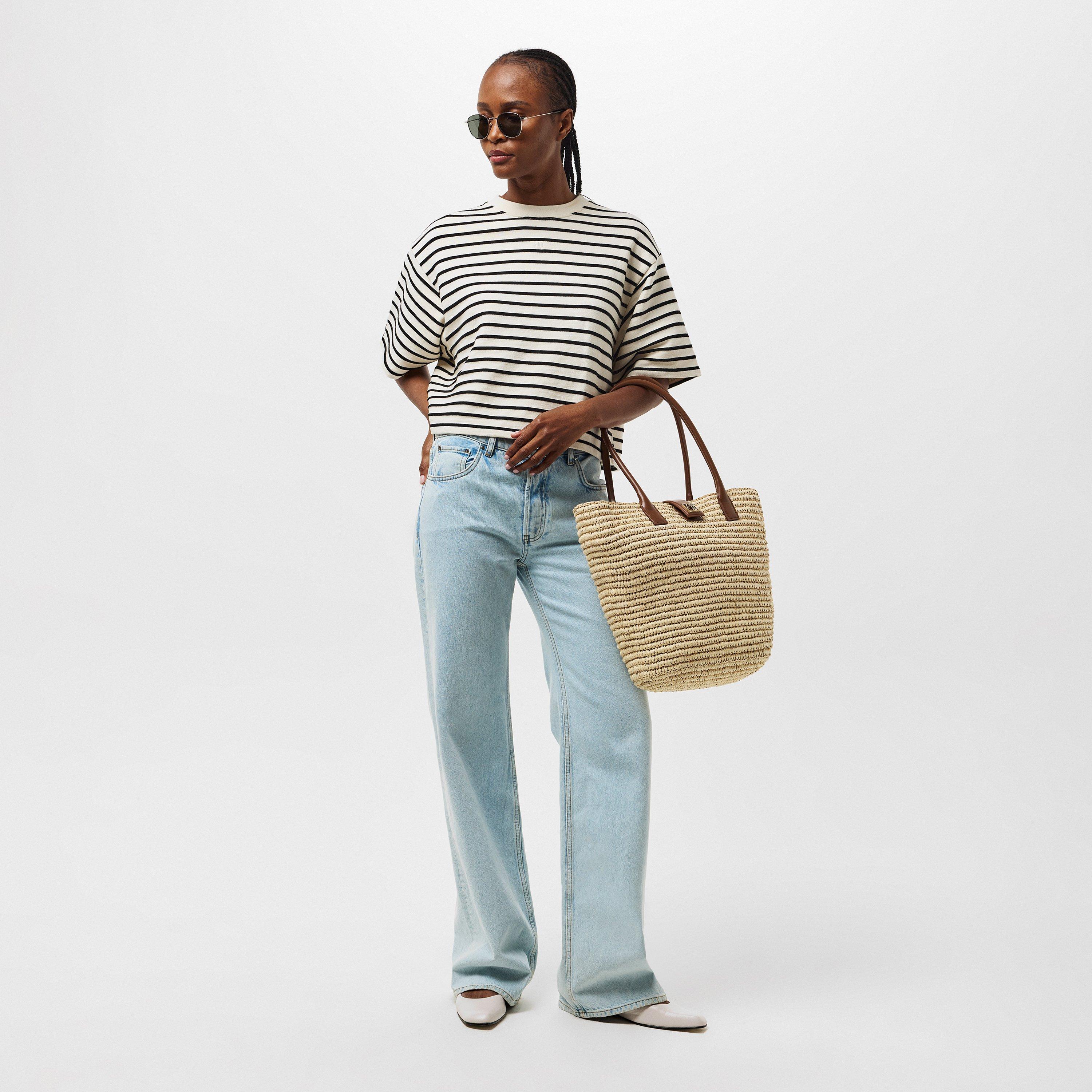 Natural Cognac - Anine Bing - Raffia Lou Shoulder Bag - 7