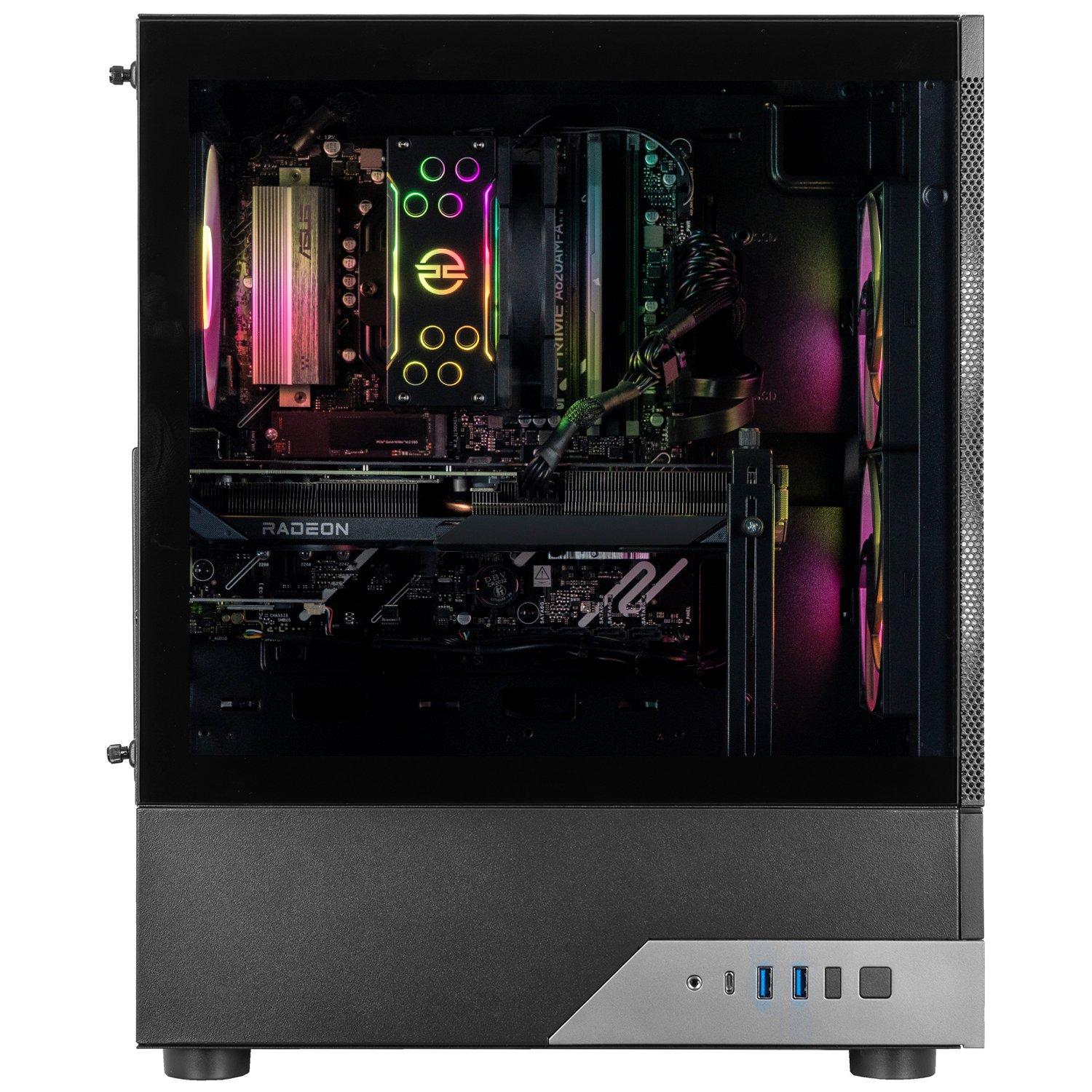 Preto - PCSpecialist - Wraith 164 Gaming PC - Ryzen 5 7500F RX 9060 XT 16GB 16GB RAM 1TB SSD - 1440p Gaming - 2