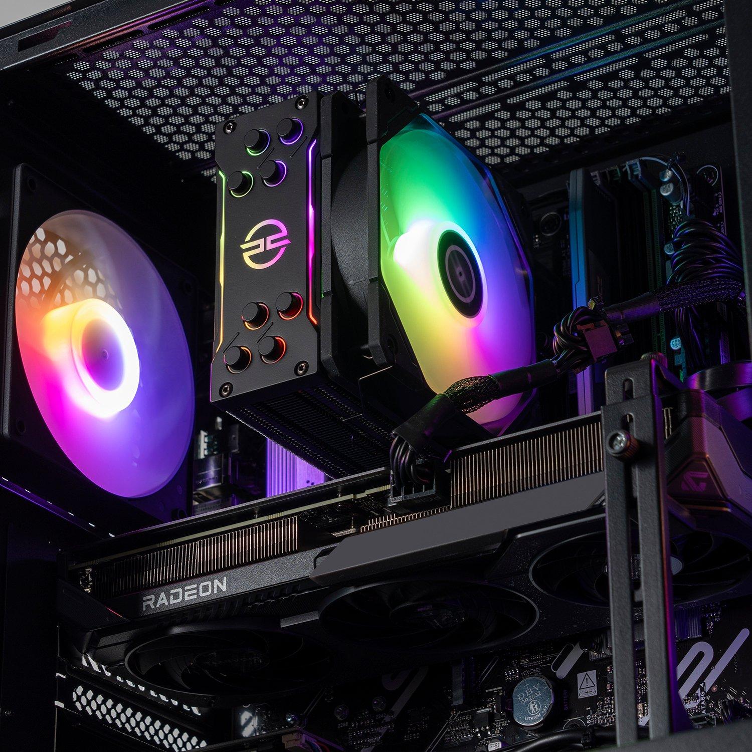 Preto - PCSpecialist - Wraith 164 Gaming PC - Ryzen 5 7500F RX 9060 XT 16GB 16GB RAM 1TB SSD - 1440p Gaming - 3