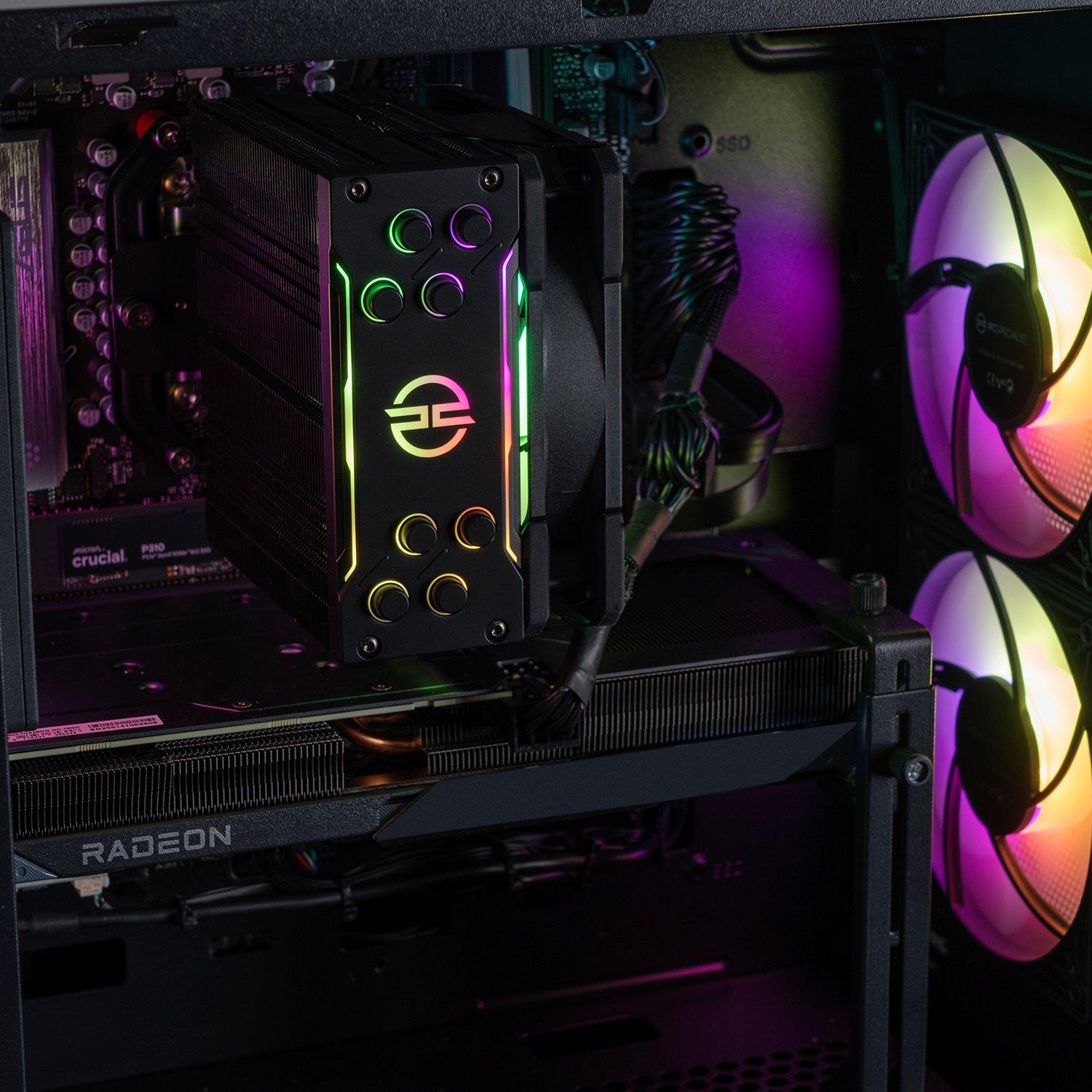 Preto - PCSpecialist - Wraith 164 Gaming PC - Ryzen 5 7500F RX 9060 XT 16GB 16GB RAM 1TB SSD - 1440p Gaming - 4