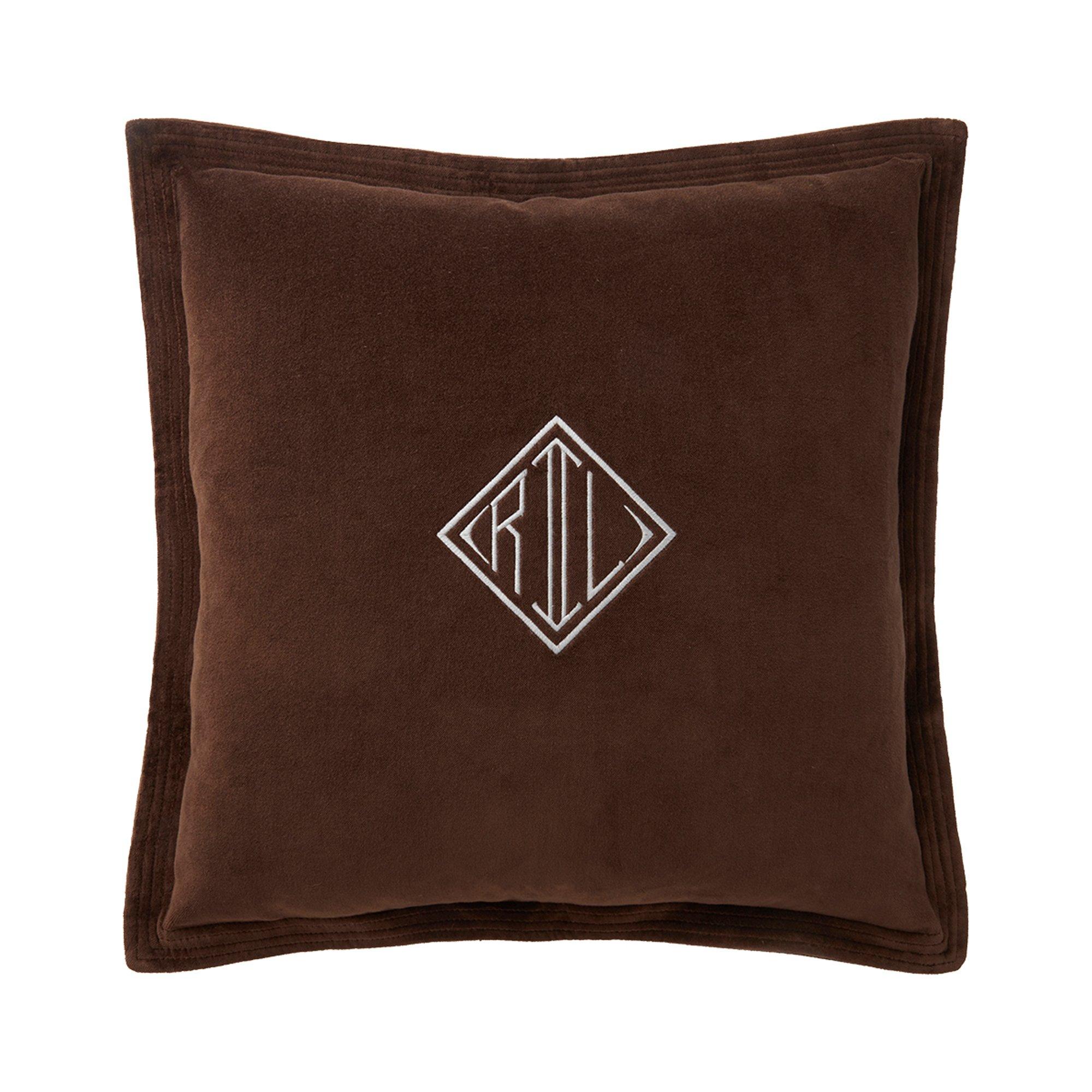 Chocolate - Ralph Lauren Home - C Velvet Cushion 50x50cm - 1