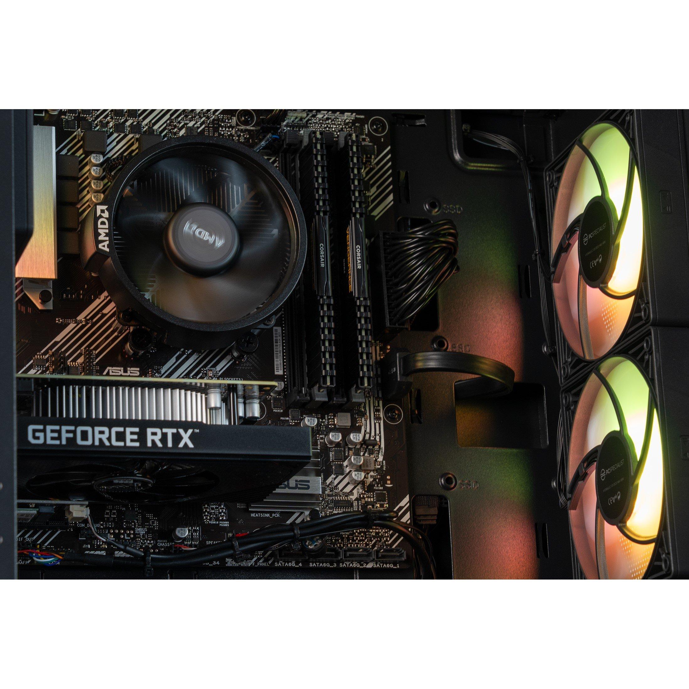 Black - PCSpecialist - PCSpecialist Wraith 144 Gaming PC Bundle - Ryzen 5 5500F 16GB RAM 512GB SSD RTX 3050 6GB - 10