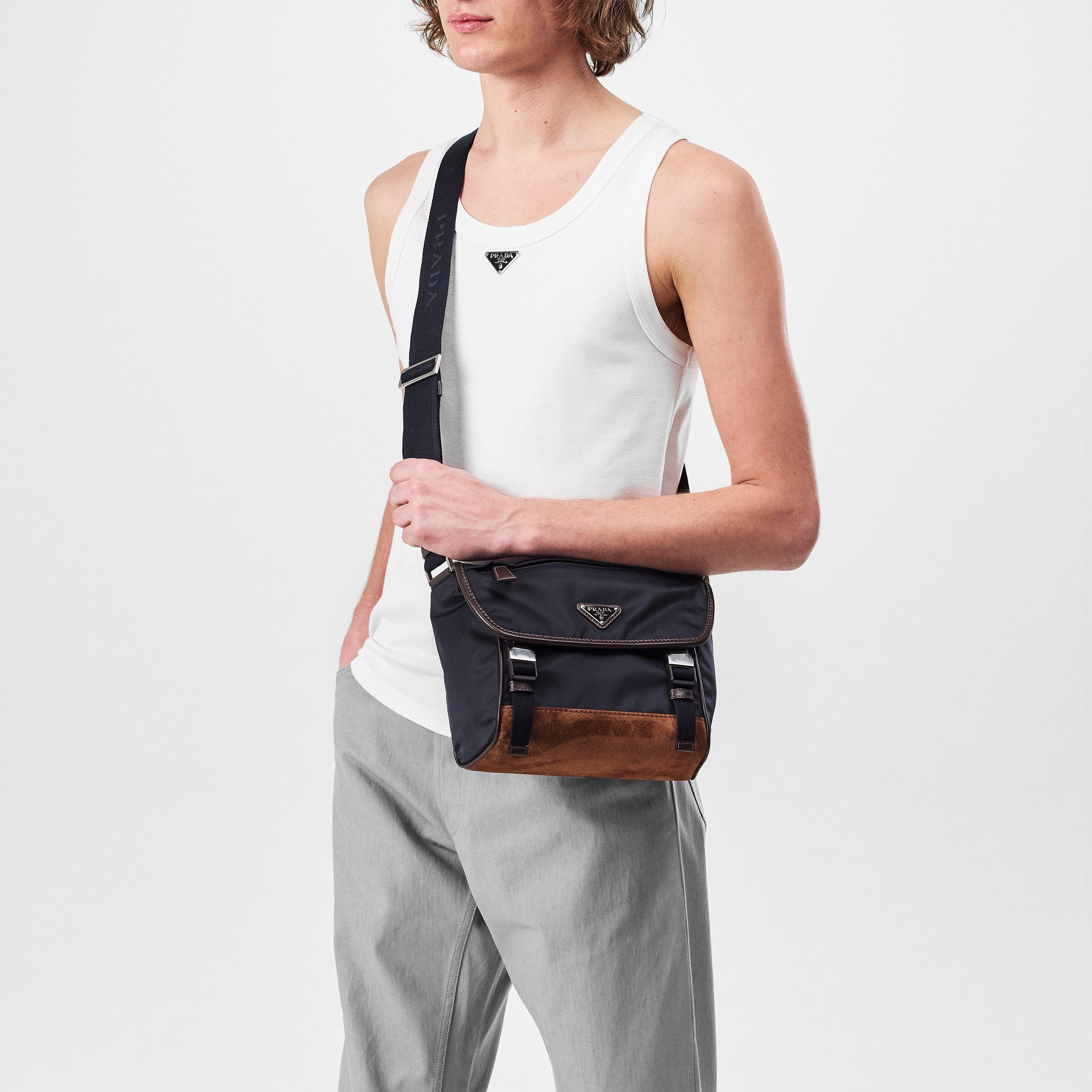 Blue - Prada - Men's Small Nylon Cross Body Bags - 3