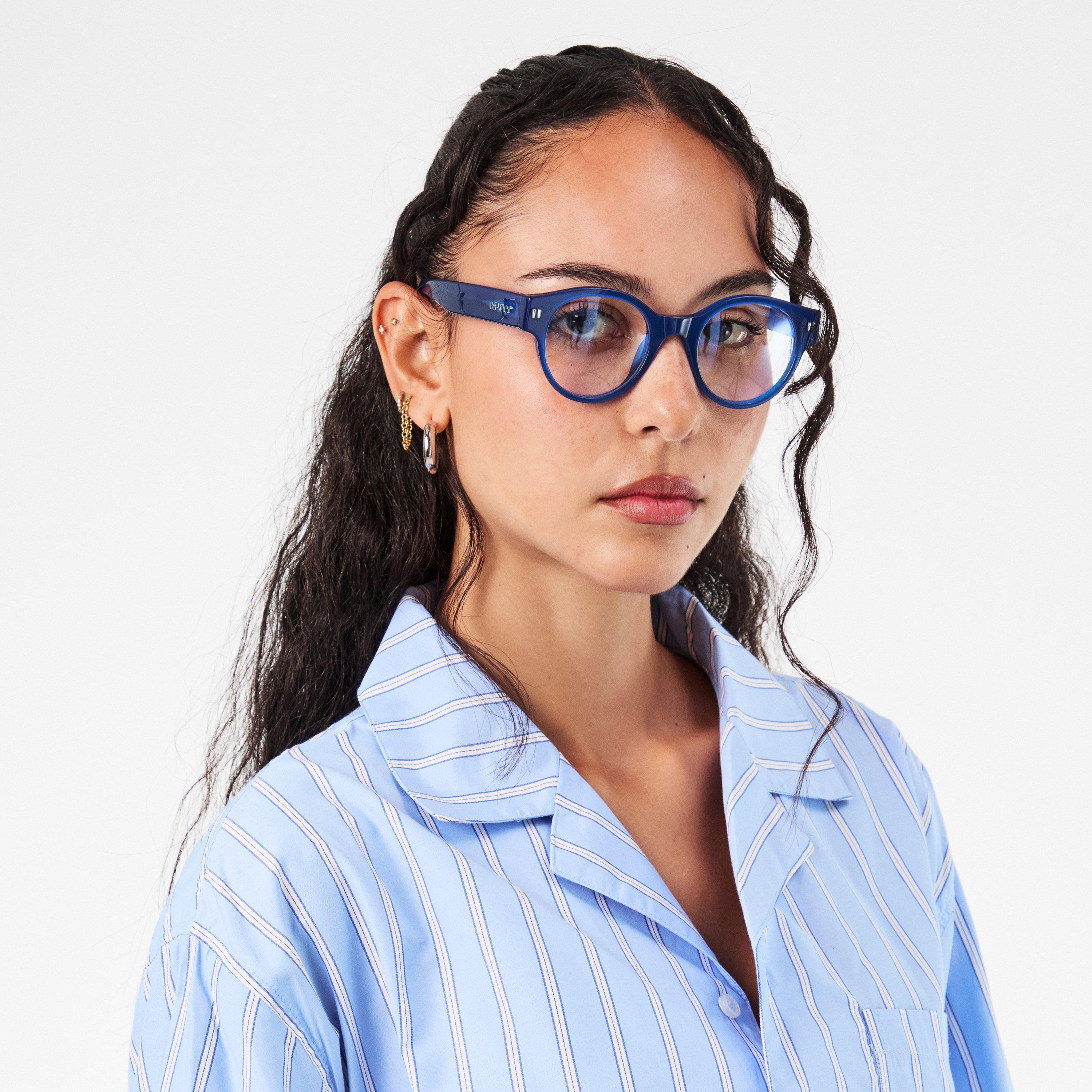 Blue - Off White - Architectural Reading Glasses - 3