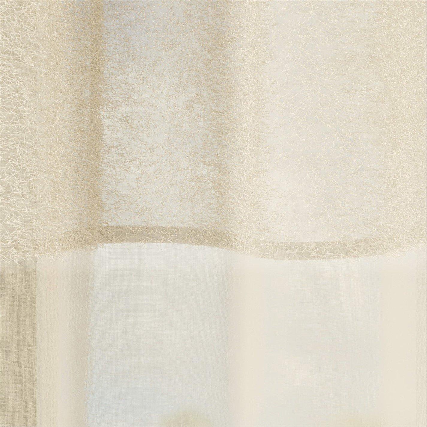 Cream - Enhanced Living - Andorra Textured Eyelet Header Voile Panels - Pair - 3