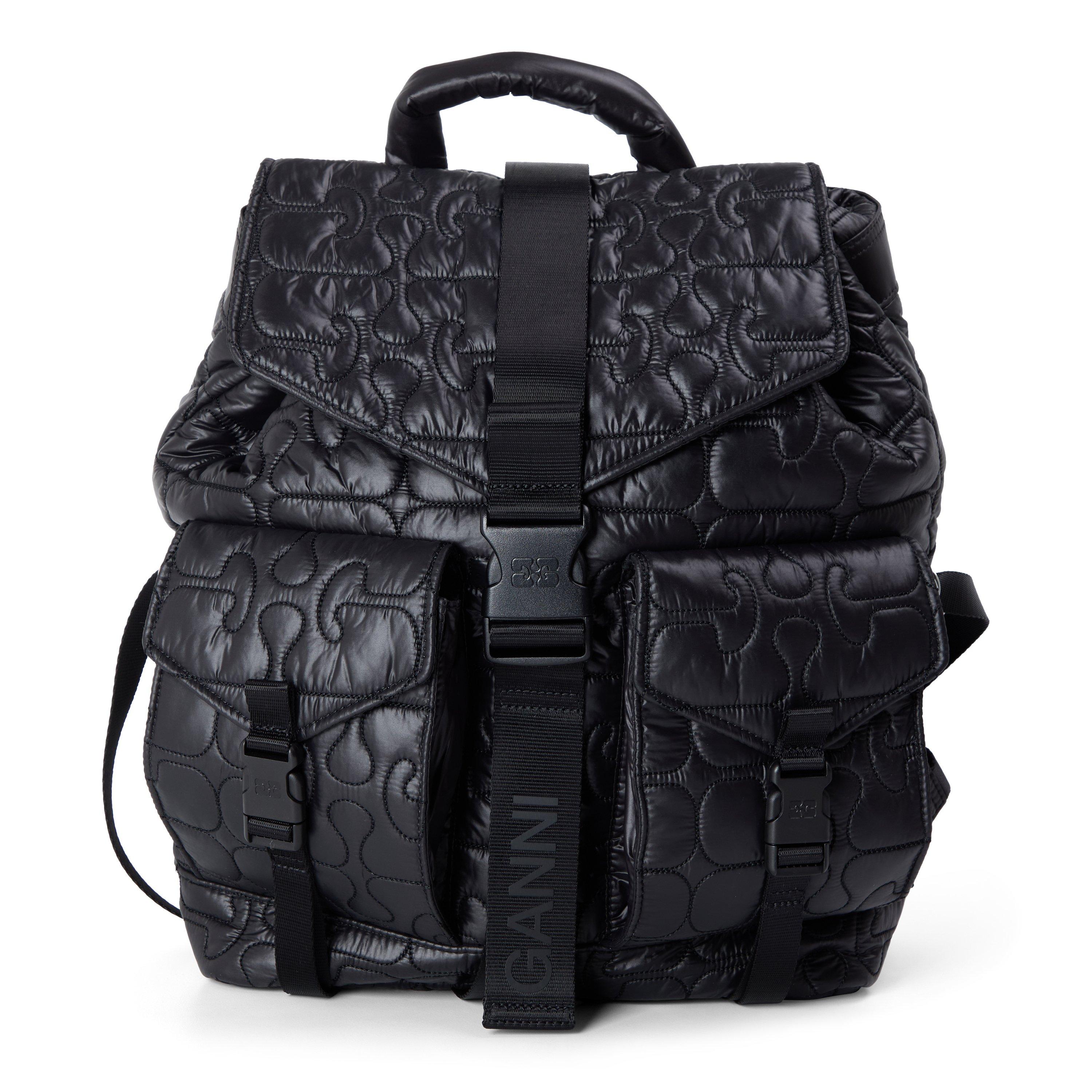 Black - Ganni - Ganni Quilted Bckpck Ld61 - 1