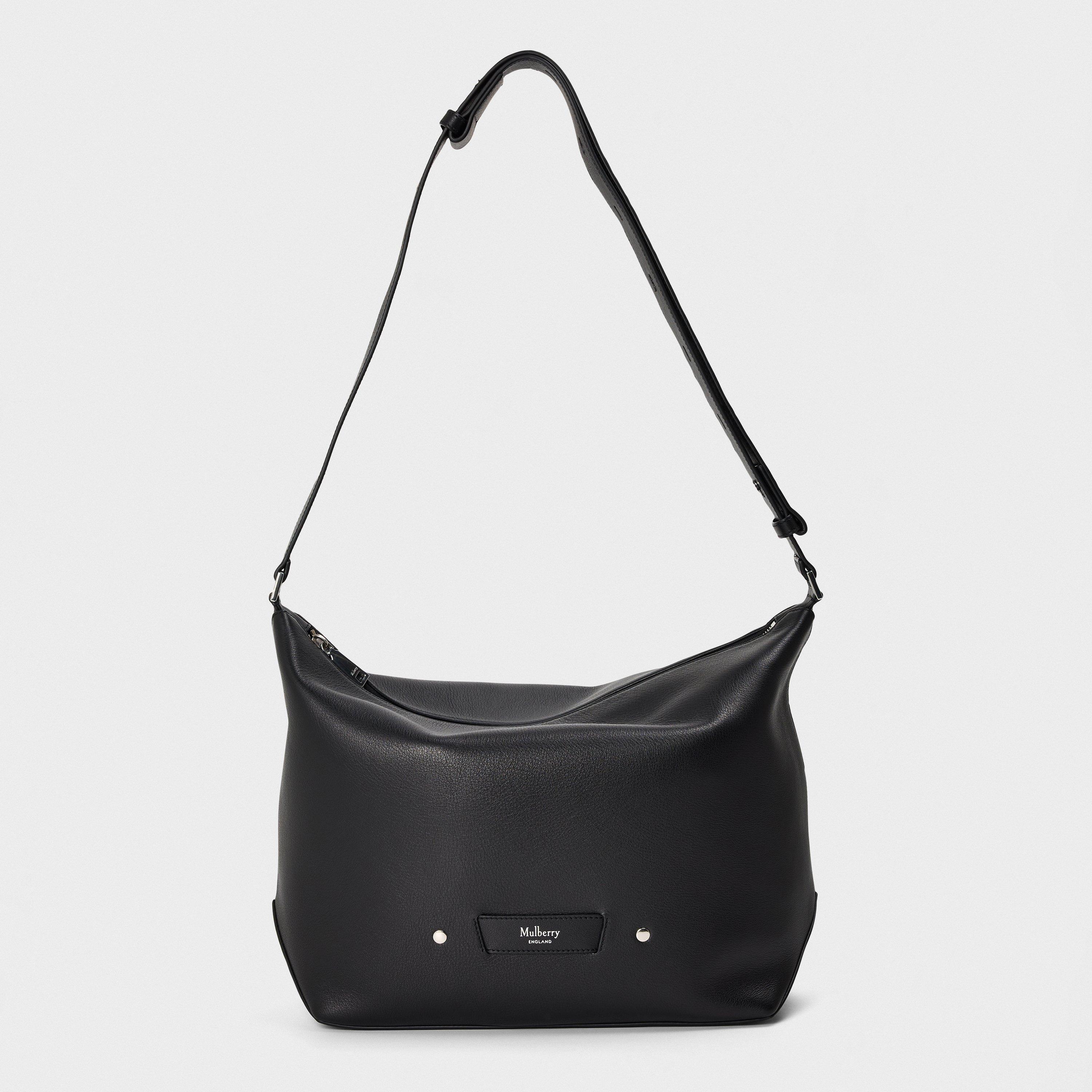 Black Silver - Mulberry - Men's Rye Supple Calf Leather Messenger Bag - 1