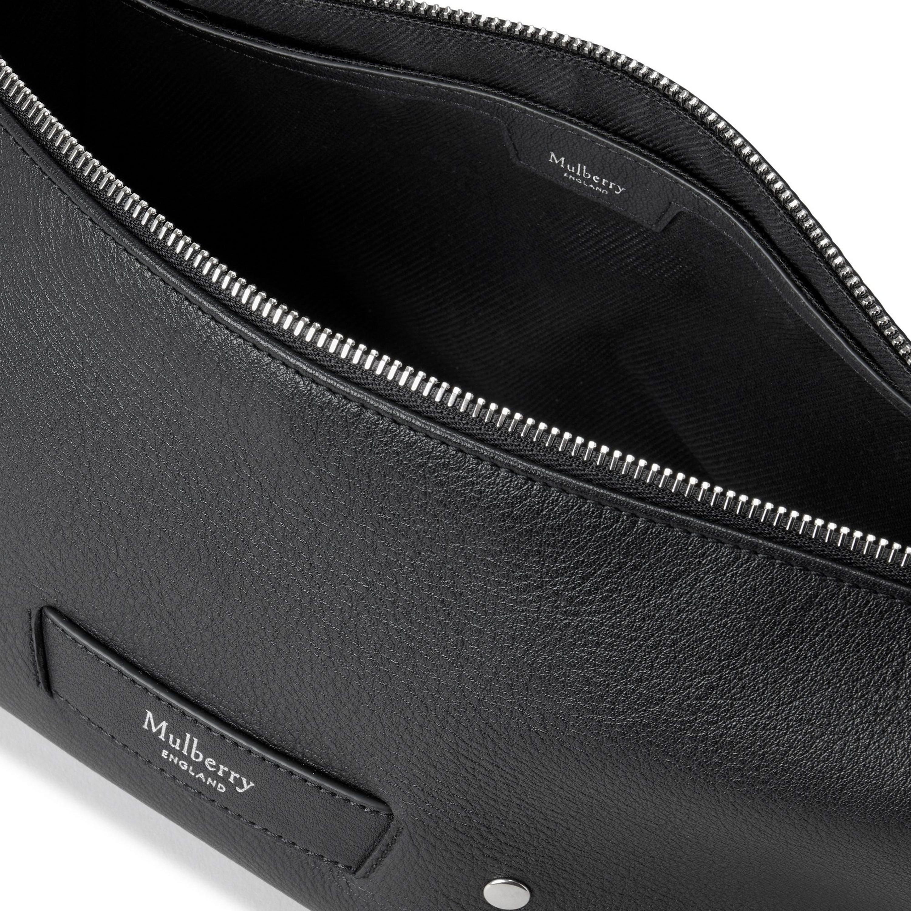 Black Silver - Mulberry - Men's Rye Supple Calf Leather Small Messenger Bag - 5