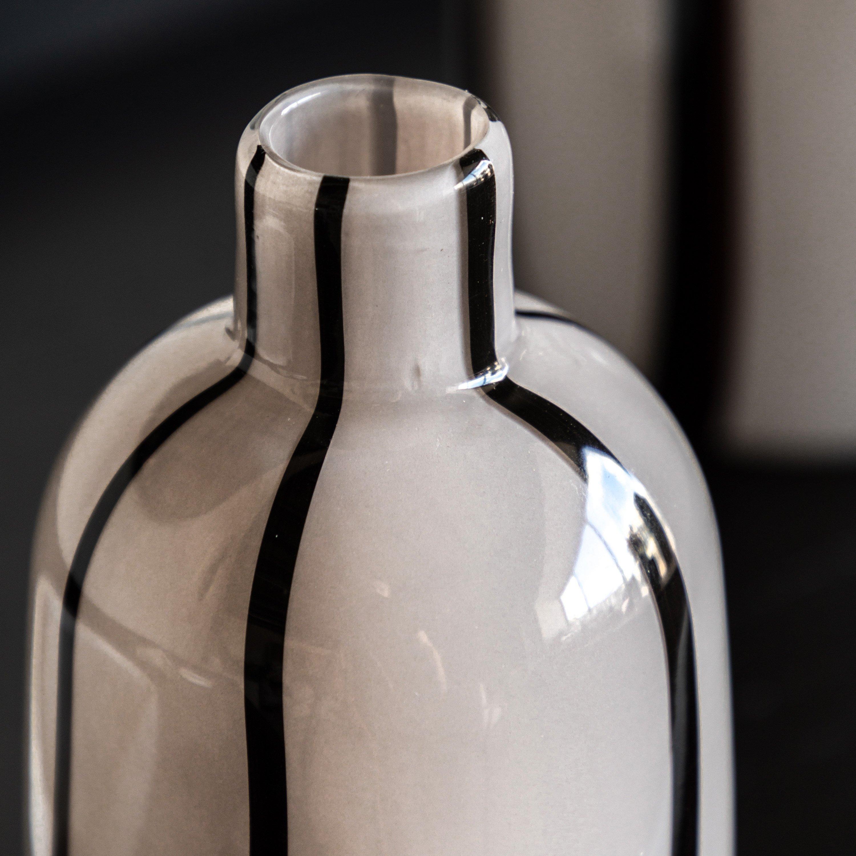 Cream - Gallery - Linea Stripe Glass Vase Monochrome S/2 - 2