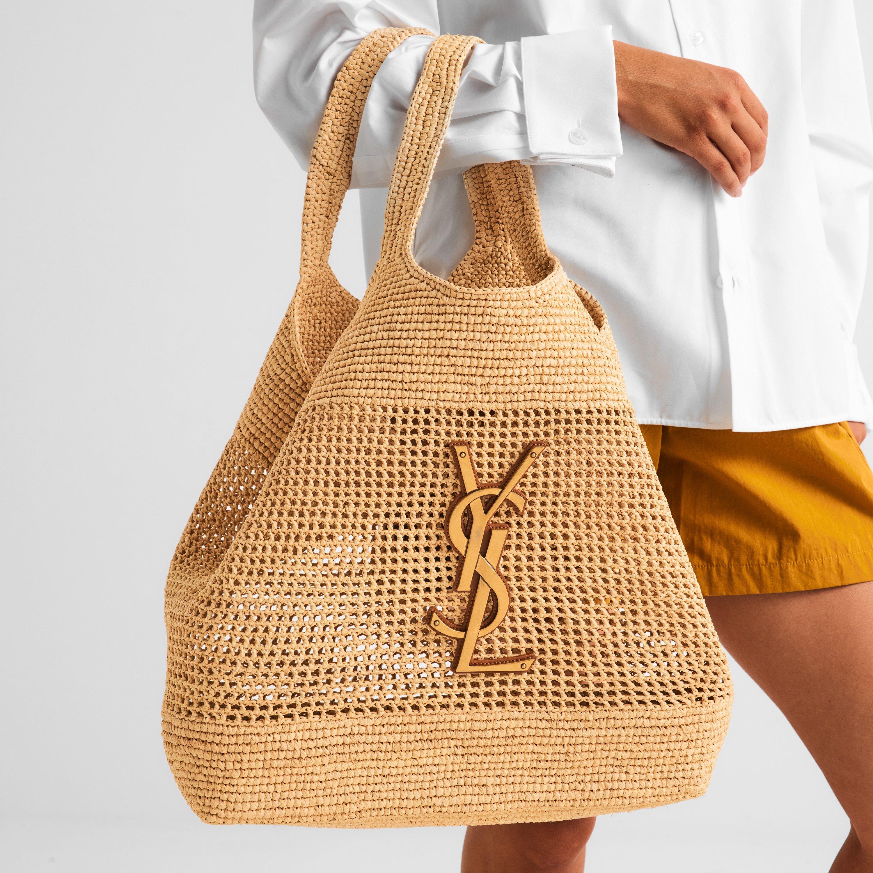 Naturale - Saint Laurent - Women's Raffia Icare Shoulder Bag - 3