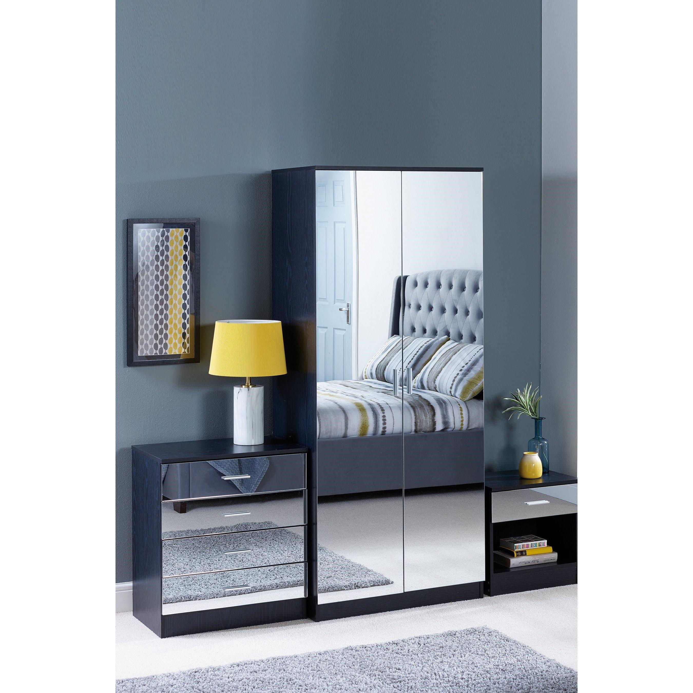 Homelife Coniston 3 Piece Mirror Bedroom Set