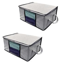 Country Club Underbed Storage Bag 2 Pack 56x35x25cm - Grey