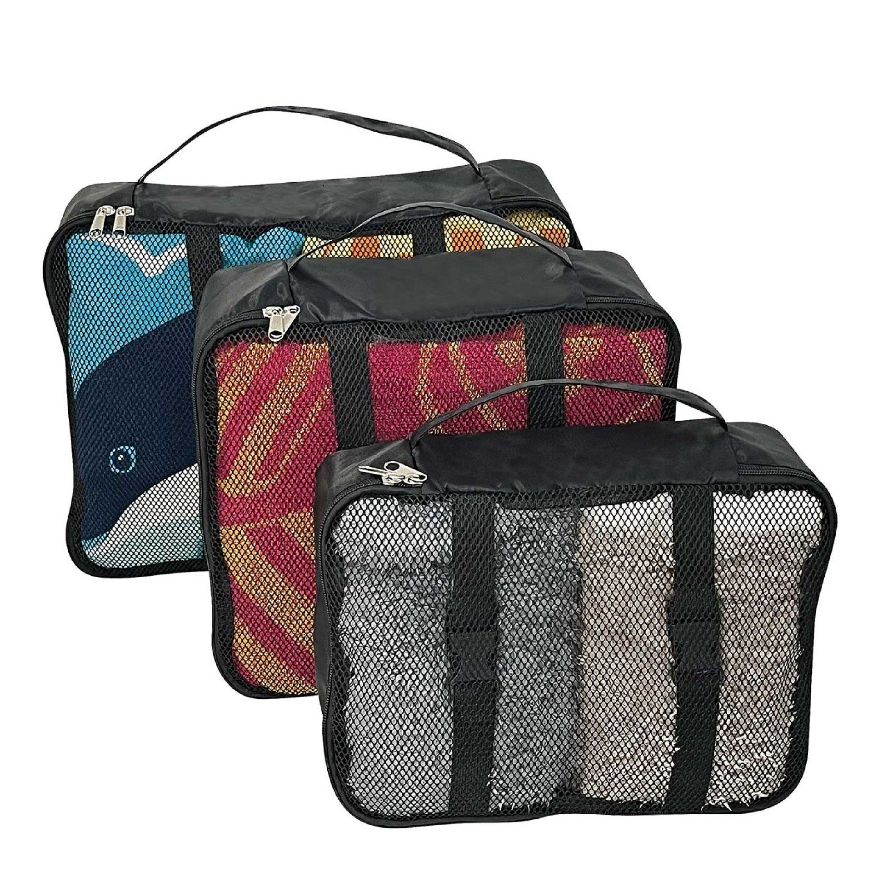 Black - Country Club - Travel Packing Cubes Pack of 3