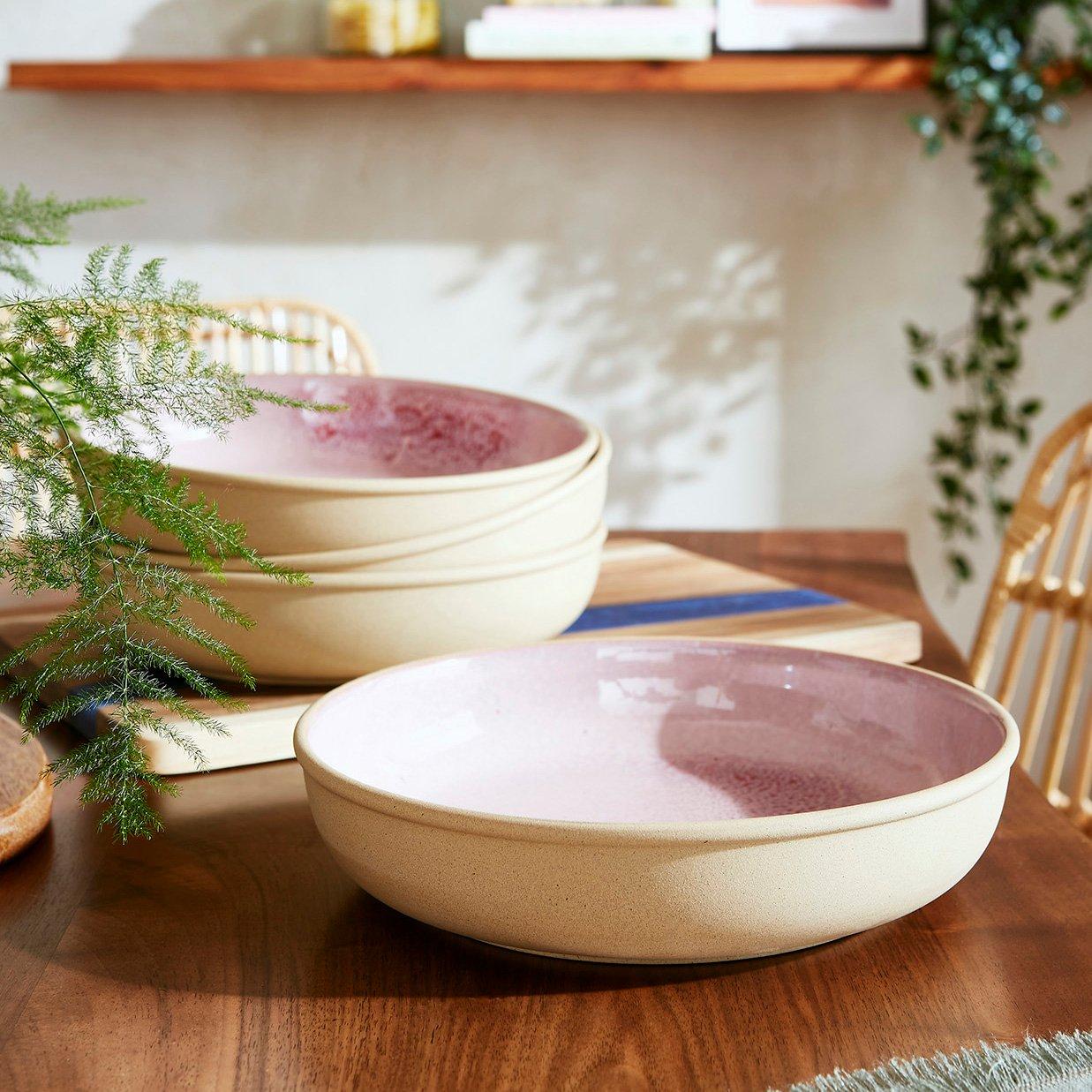 Portmeirion  Minerals Set Of 4 Low Bowls - Rose Quartz