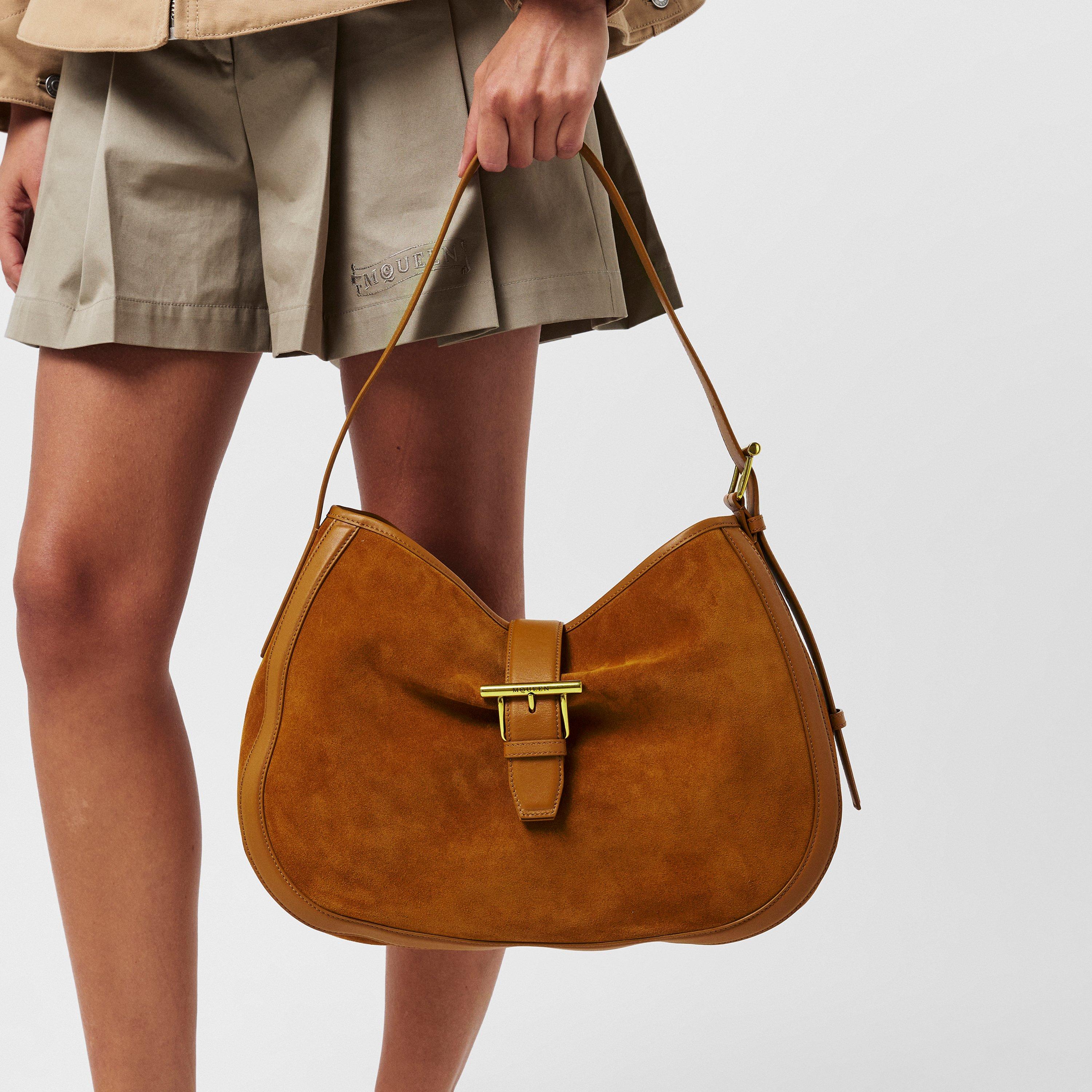 Lght Brown/Gold - Alexander McQueen - Women's Alex T-Bar Shoulder Bag - 3