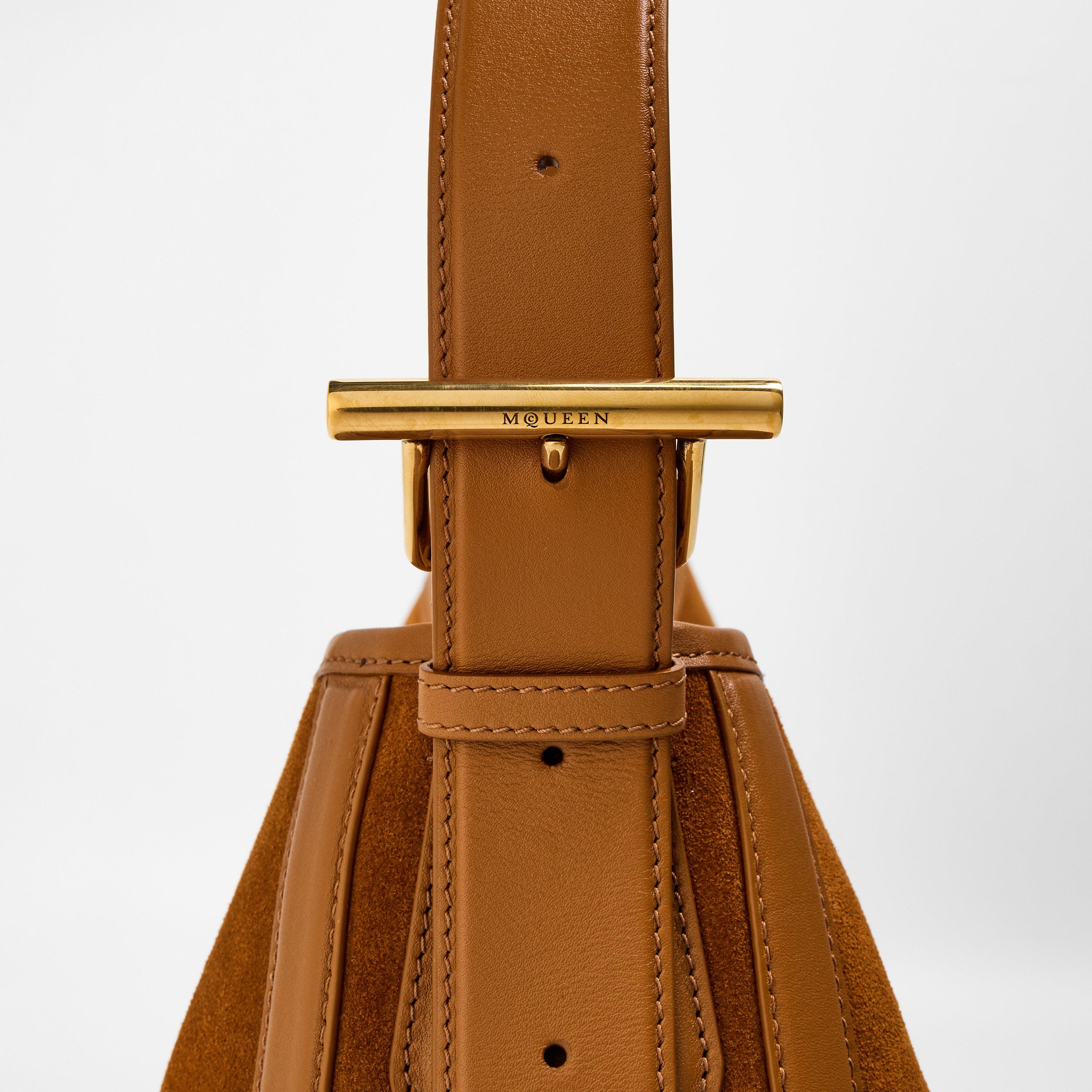 Lght Brown/Gold - Alexander McQueen - Women's Alex T-Bar Shoulder Bag - 4