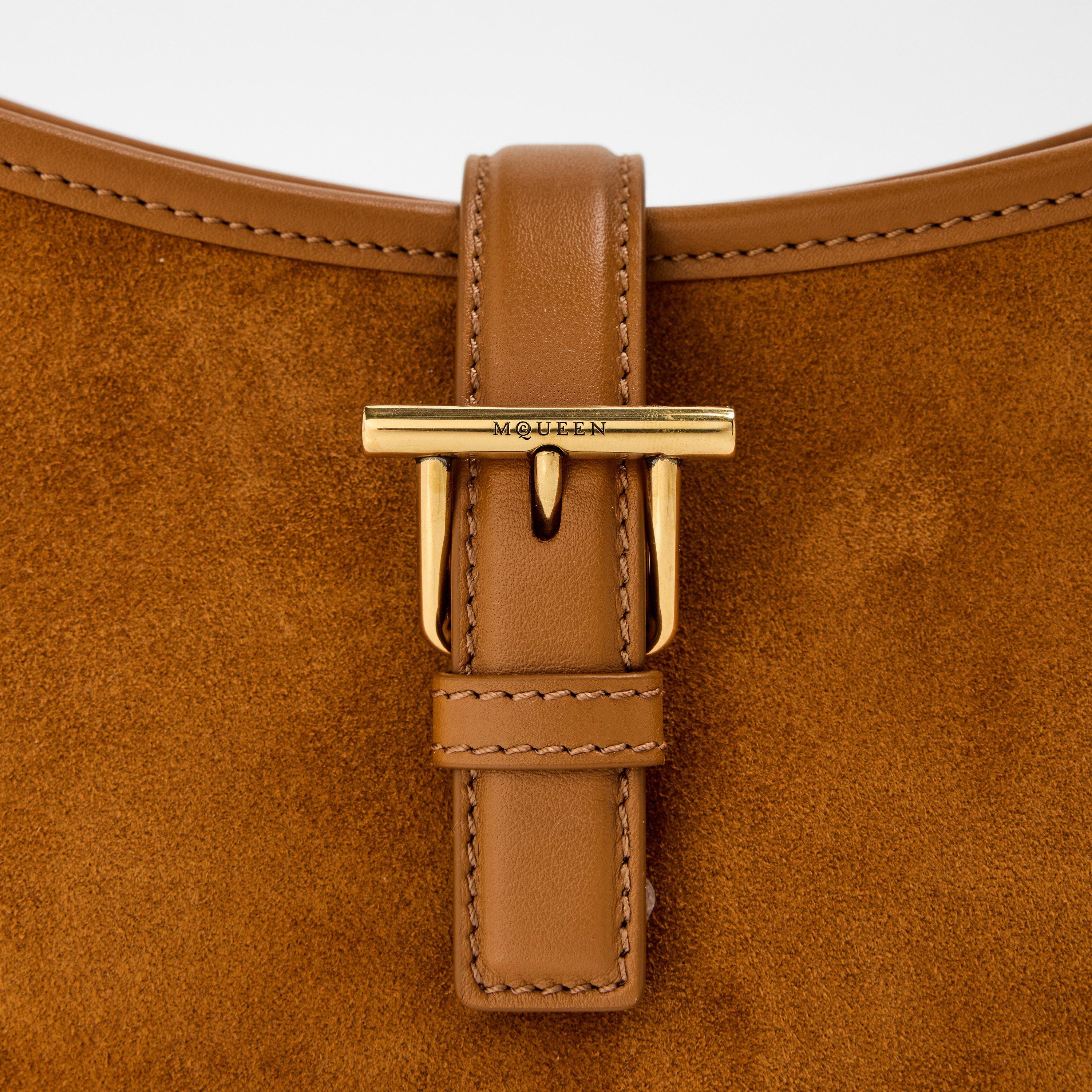 Lght Brown/Gold - Alexander McQueen - Womens Mini T-Bar Shoulder Bag - 4