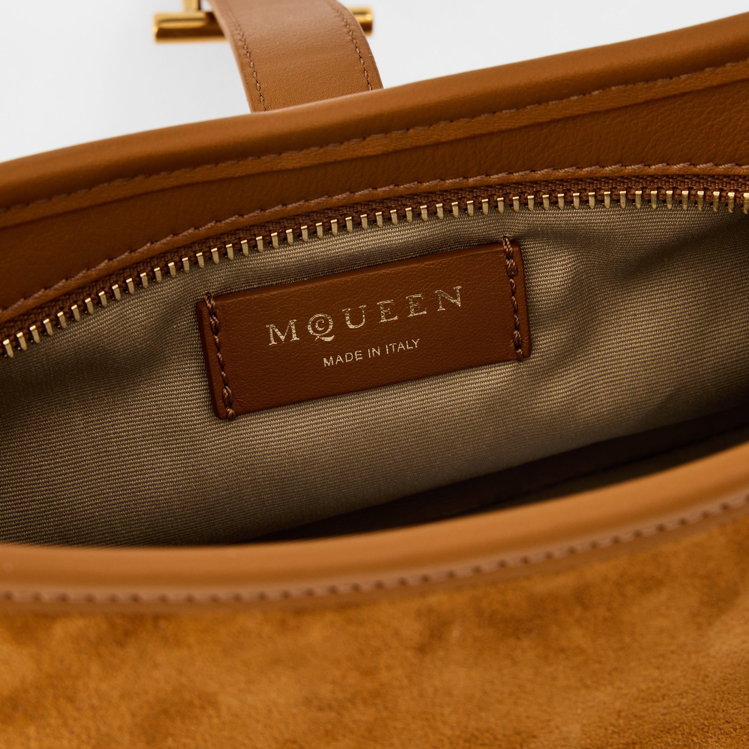 Lght Brown/Gold - Alexander McQueen - Womens Mini T-Bar Shoulder Bag - 5