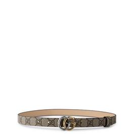 Gucci Reversible GG Marmont Beige And Dark Brown Supreme Canvas Belt