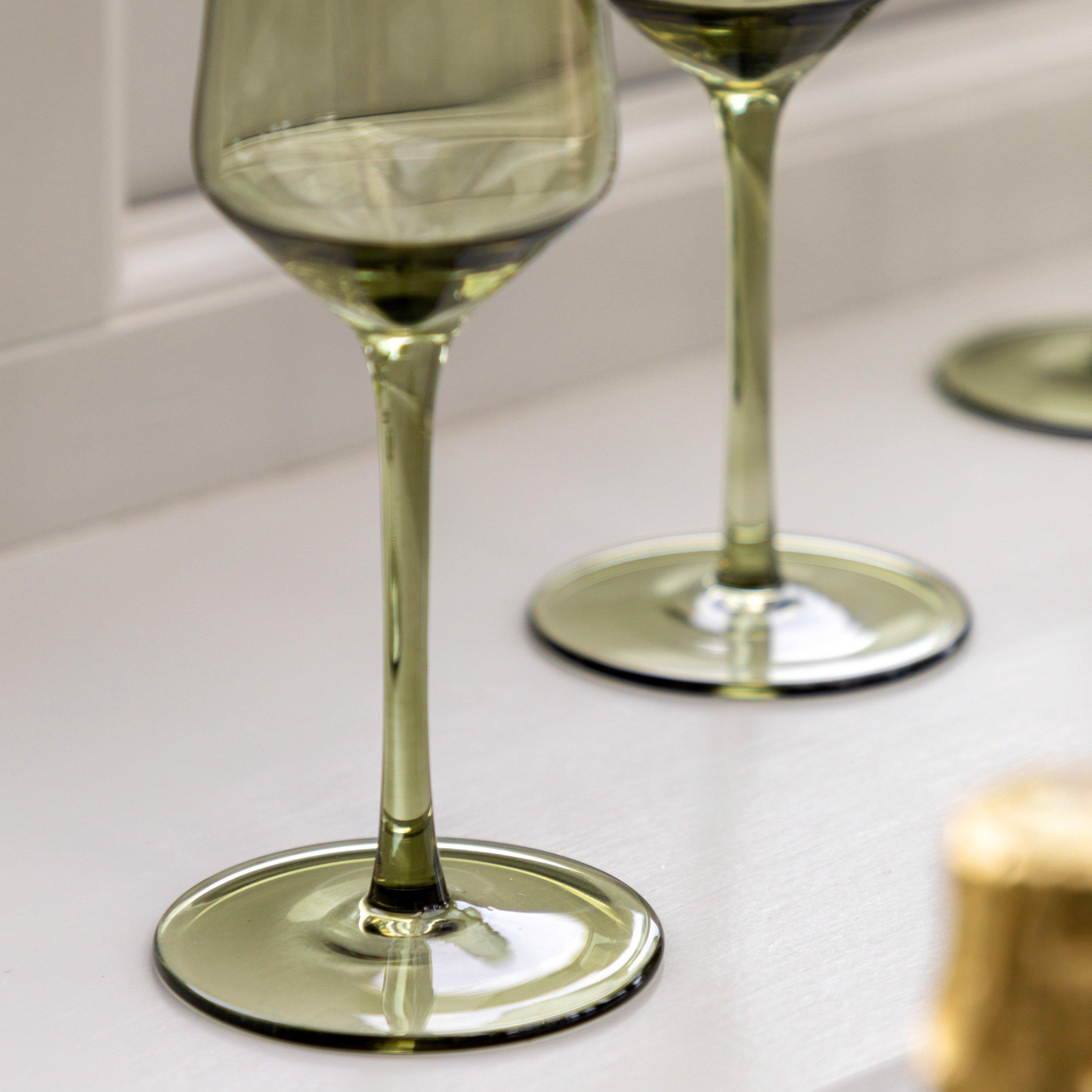 Smokey Green - Gallery - Flute Glass Smokey Green (4pk) - 2