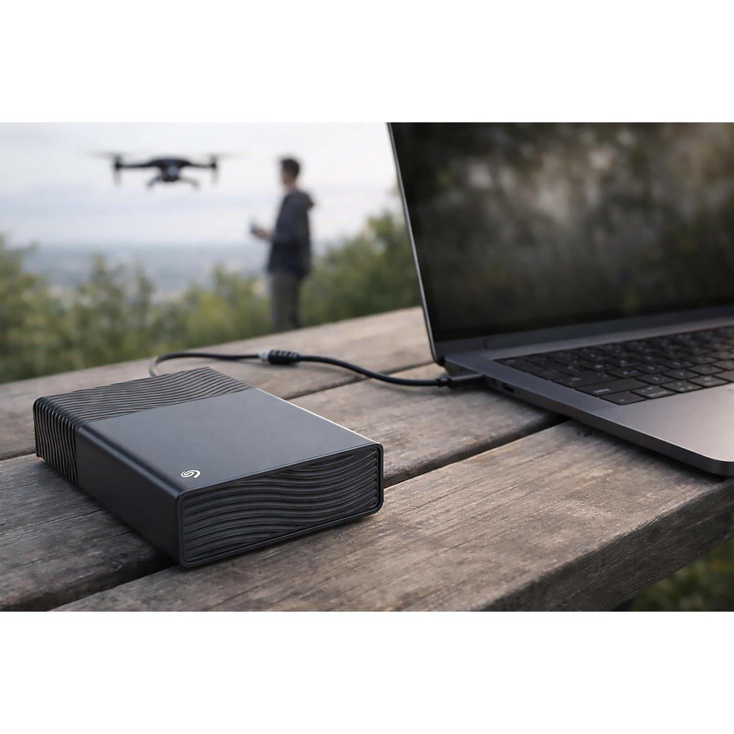 Negro - Seagate - One Touch 8TB External Desktop Hard Drive USB-C Bus-Powered Compatible with Windows and Mac - 2