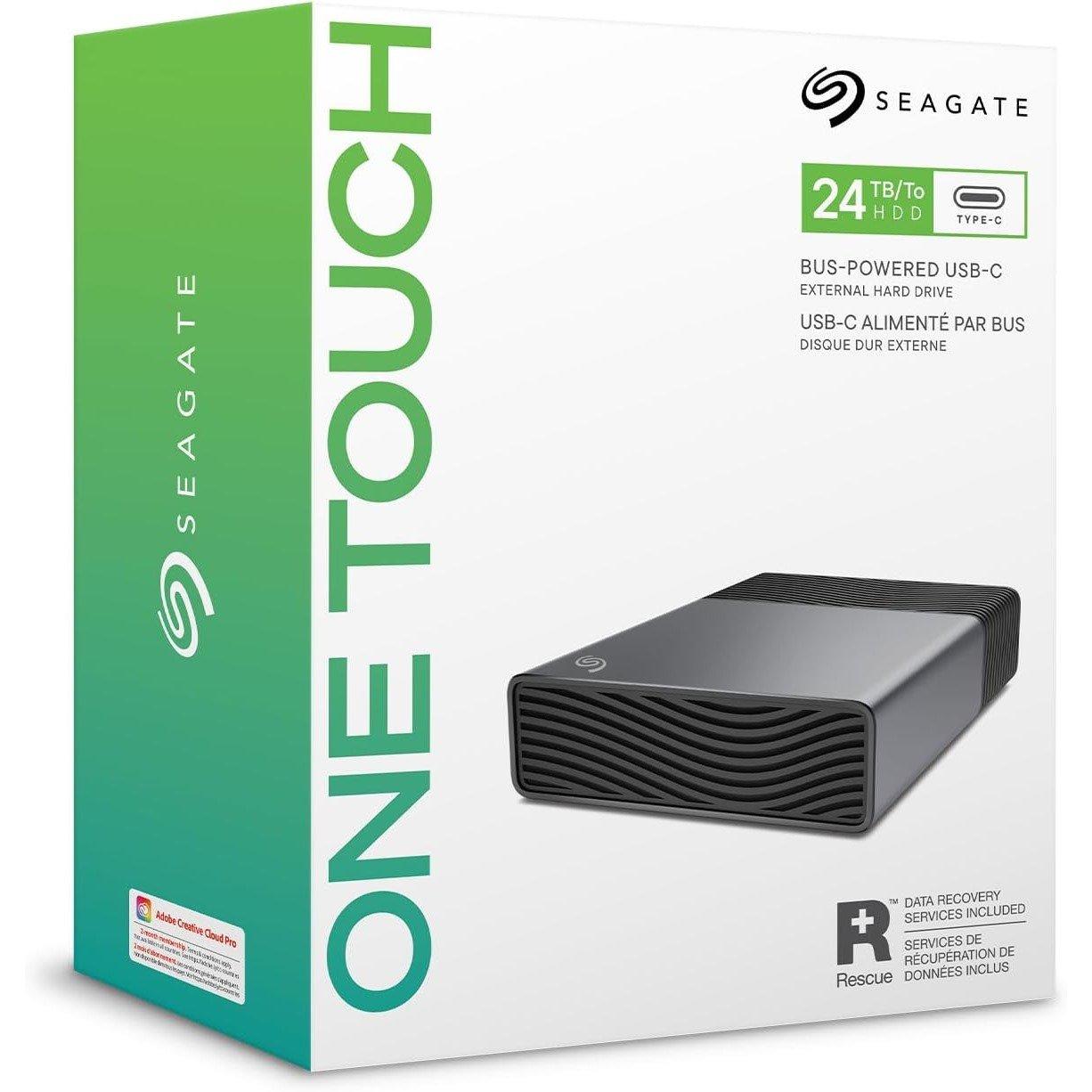 Negro - Seagate - One Touch 8TB External Desktop Hard Drive USB-C Bus-Powered Compatible with Windows and Mac - 3