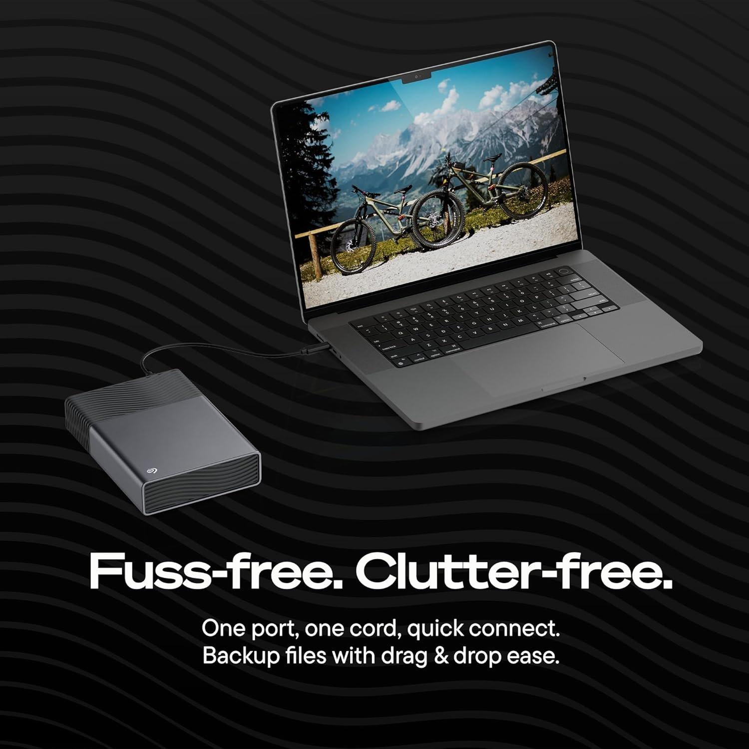 Negro - Seagate - One Touch 8TB External Desktop Hard Drive USB-C Bus-Powered Compatible with Windows and Mac - 5