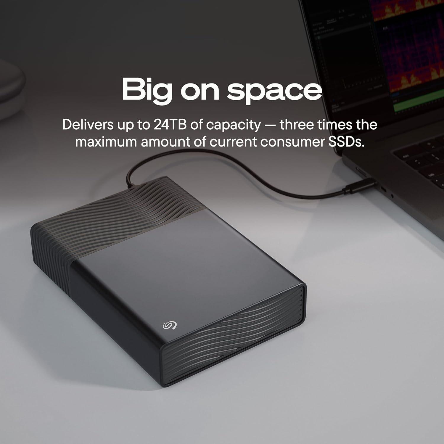 Negro - Seagate - One Touch 8TB External Desktop Hard Drive USB-C Bus-Powered Compatible with Windows and Mac - 7