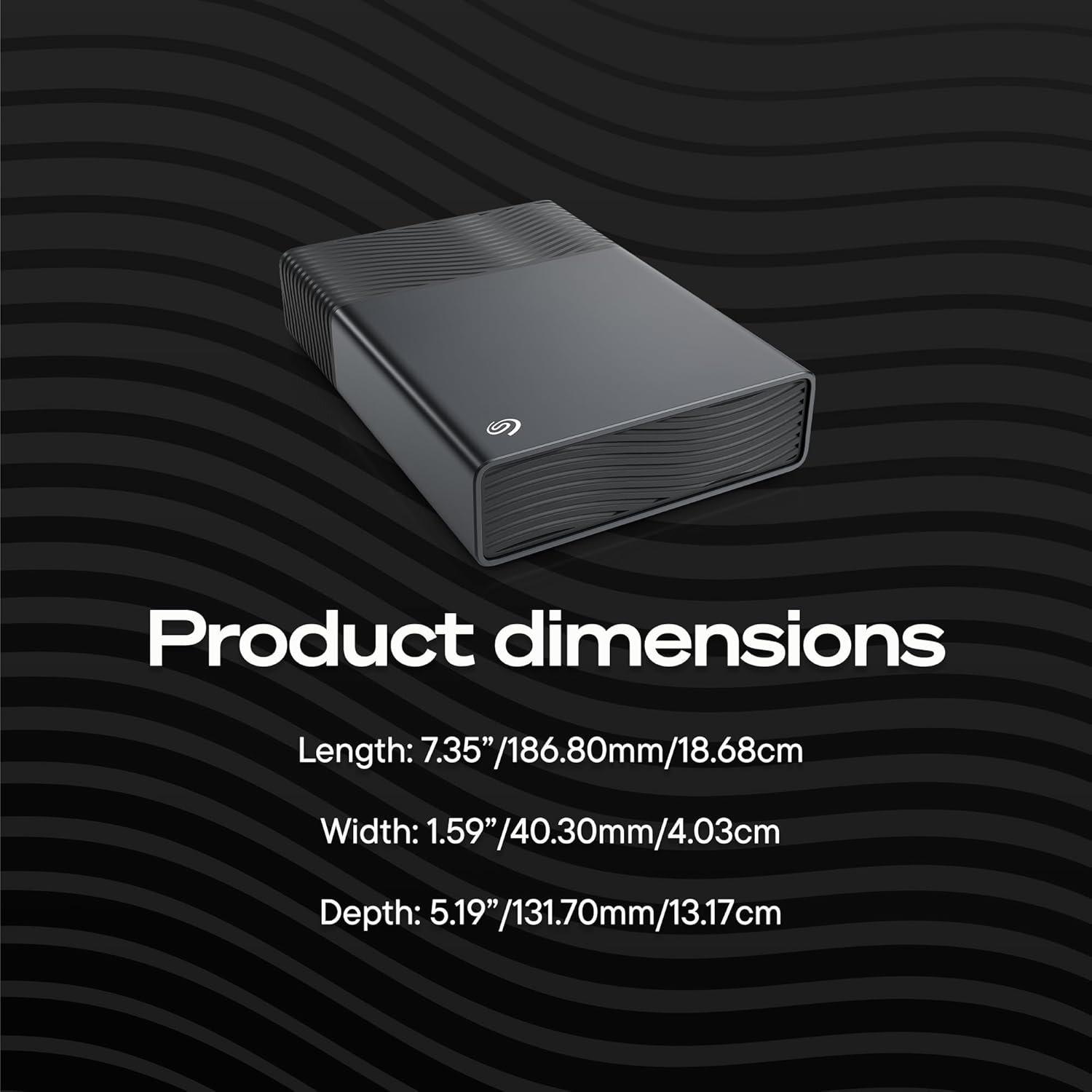 Negro - Seagate - One Touch 8TB External Desktop Hard Drive USB-C Bus-Powered Compatible with Windows and Mac - 8