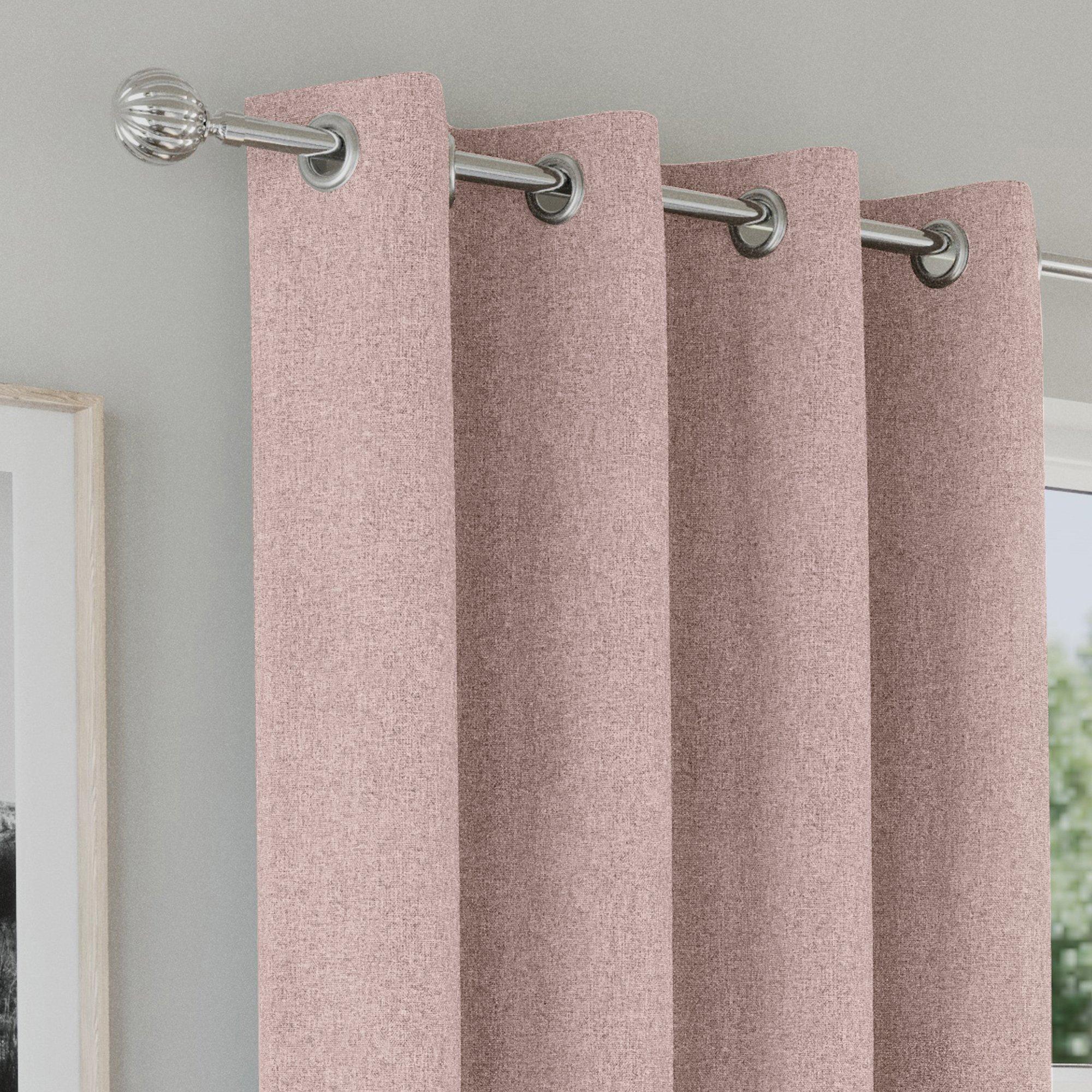 Blush - Enhanced Living - Austin Blush / Pink 100% Blackout Eyelet Curtains - 2