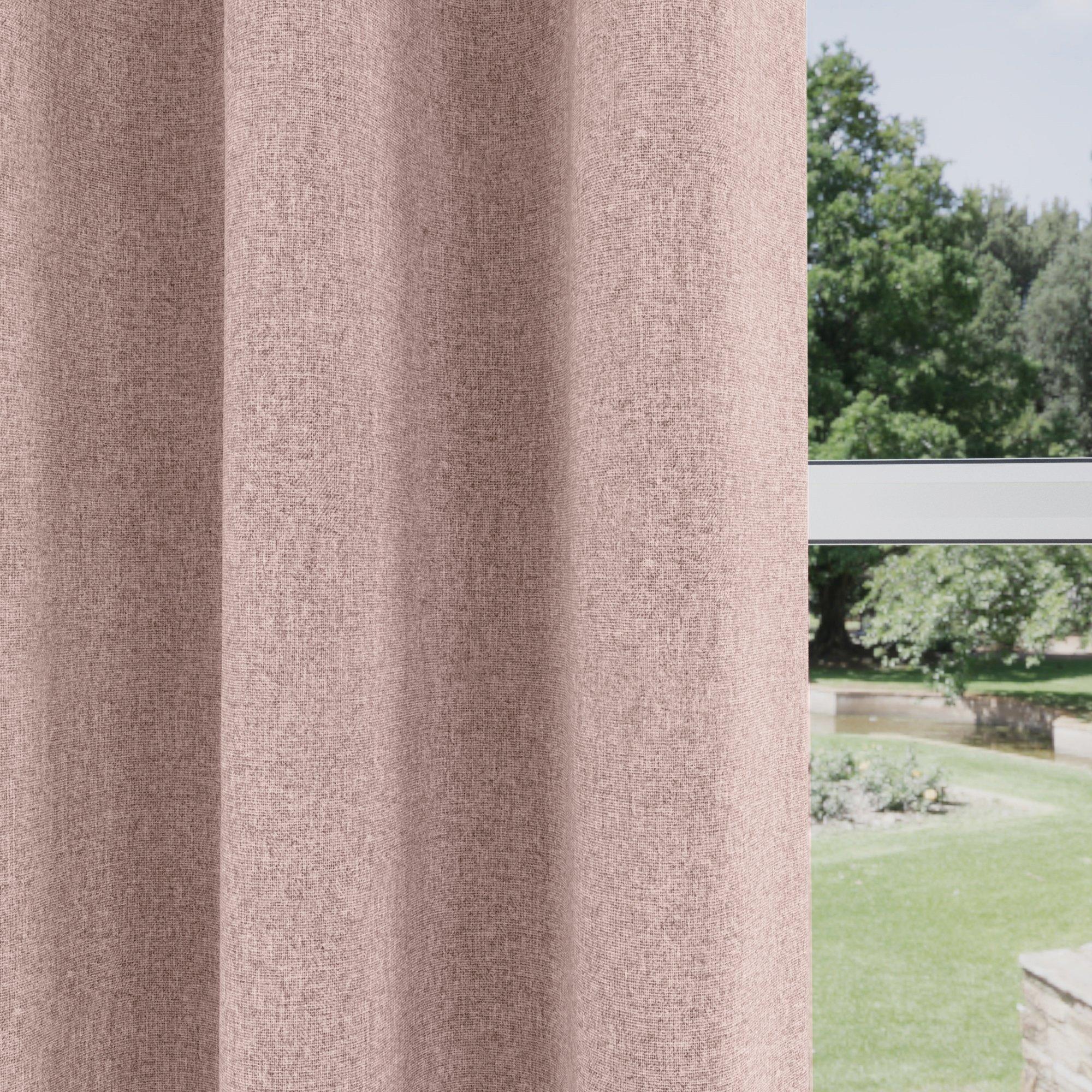 Blush - Enhanced Living - Austin Blush / Pink 100% Blackout Eyelet Curtains - 3
