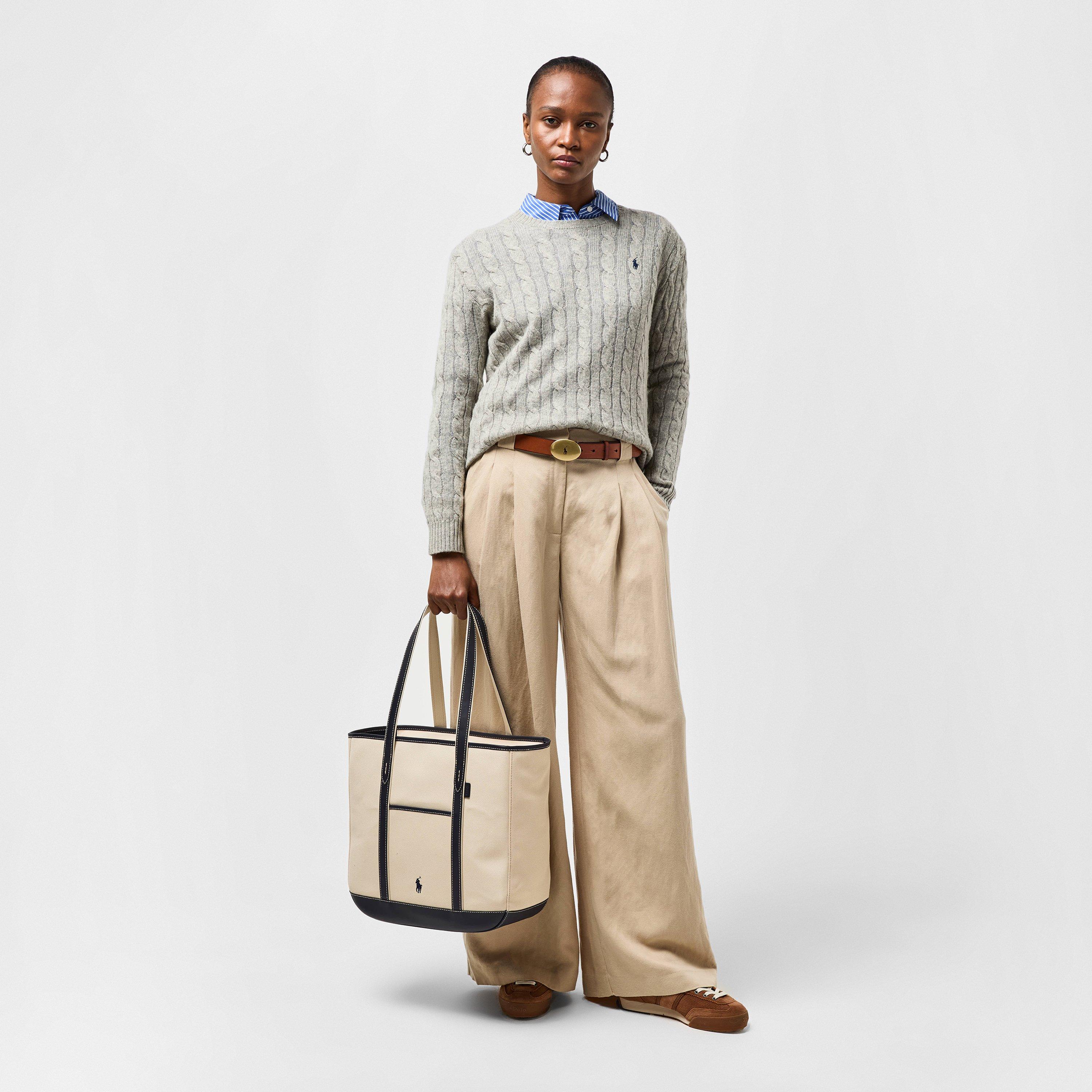 ECRU/NAVY - Polo Ralph Lauren - Polo PP tote Ld61 - 6