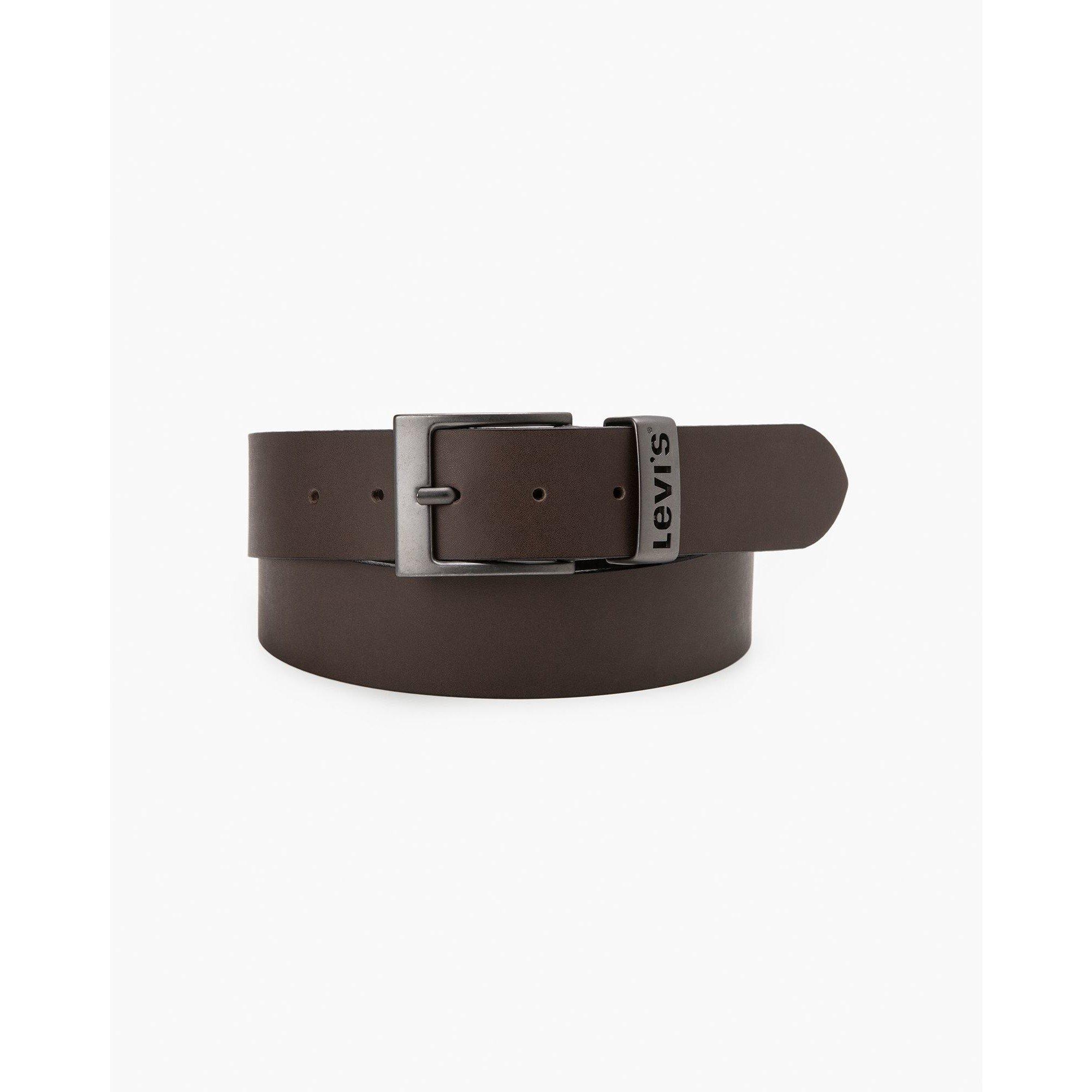 Levis Men's Ashland Metal Harness Leather Belt - Brown - 32W (90)