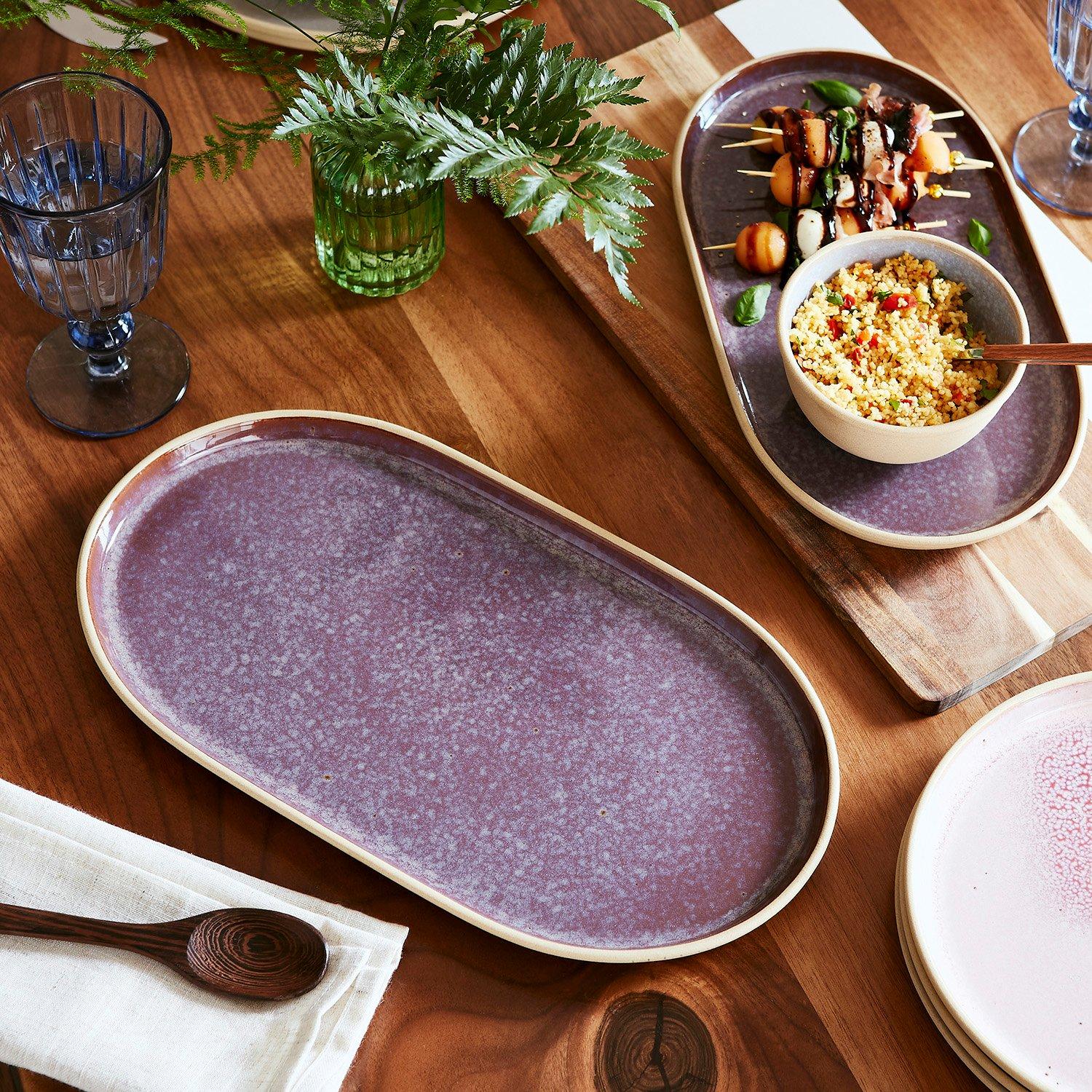 Amethyst - Portmeirion - Minerals Large Oval Platter, Amethyst - 1