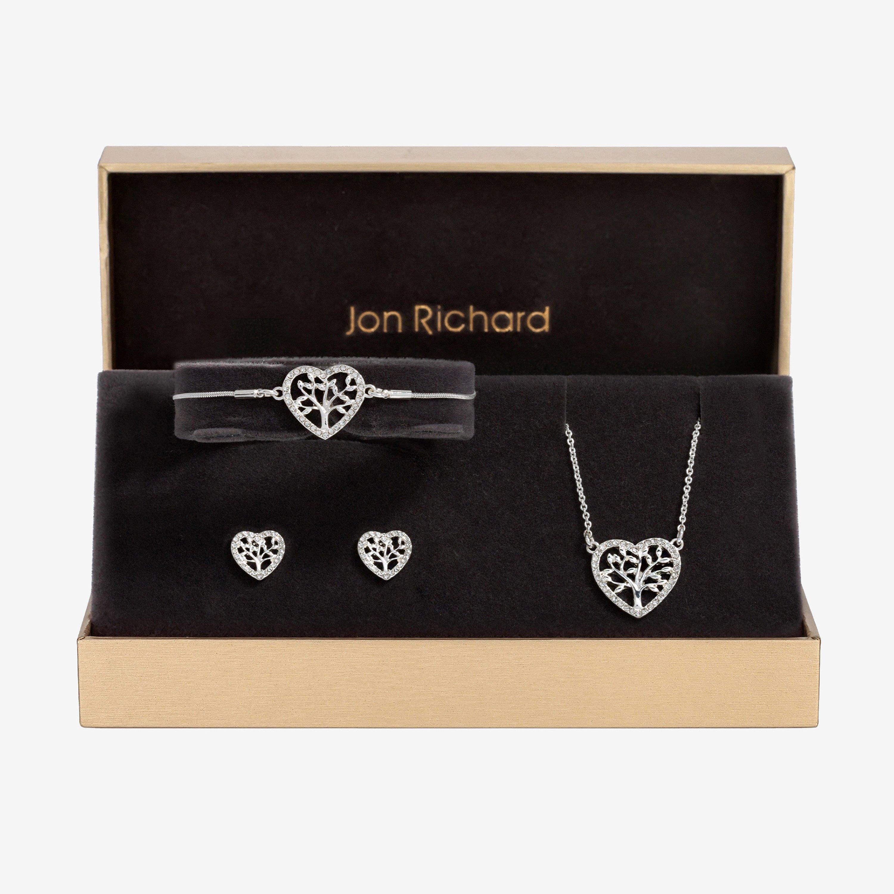 Silver - Jon Richard - Silver Crystal Heart Tree Of Love Set - Gift Box - 1