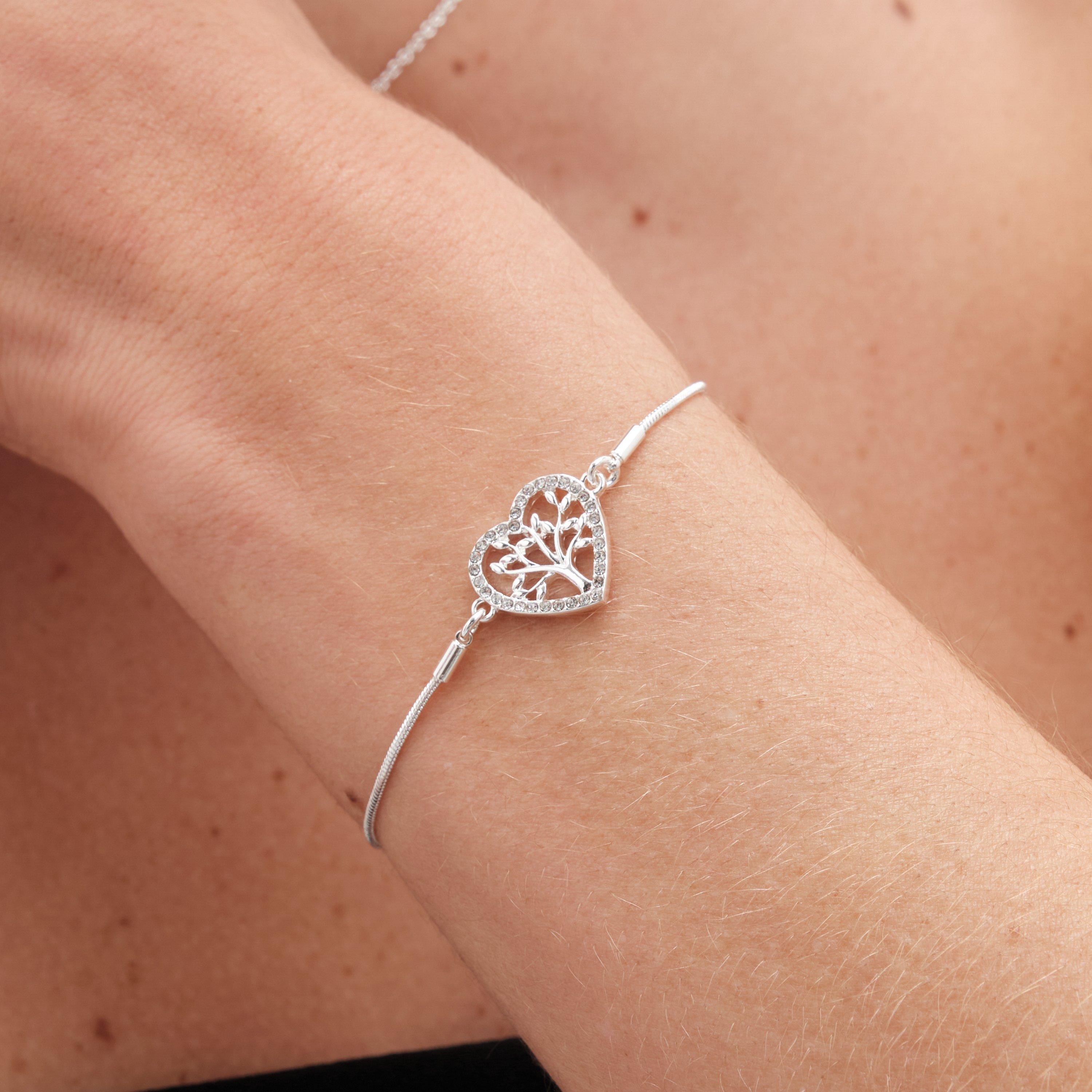 Silver - Jon Richard - Silver Crystal Heart Tree Of Love Set - Gift Box - 3