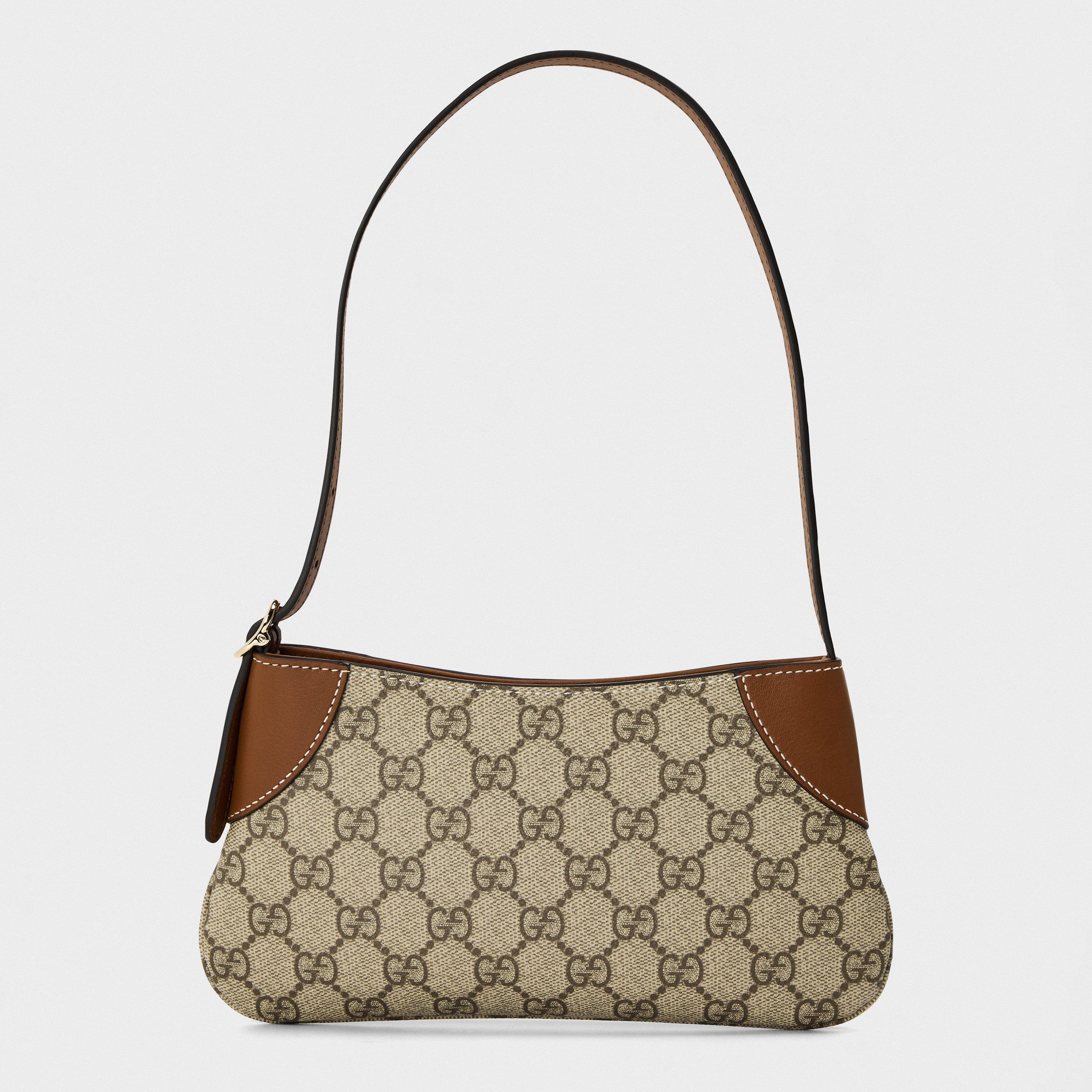 Gucci GG Emblem Small Shoulder Bag - Beige Ebony