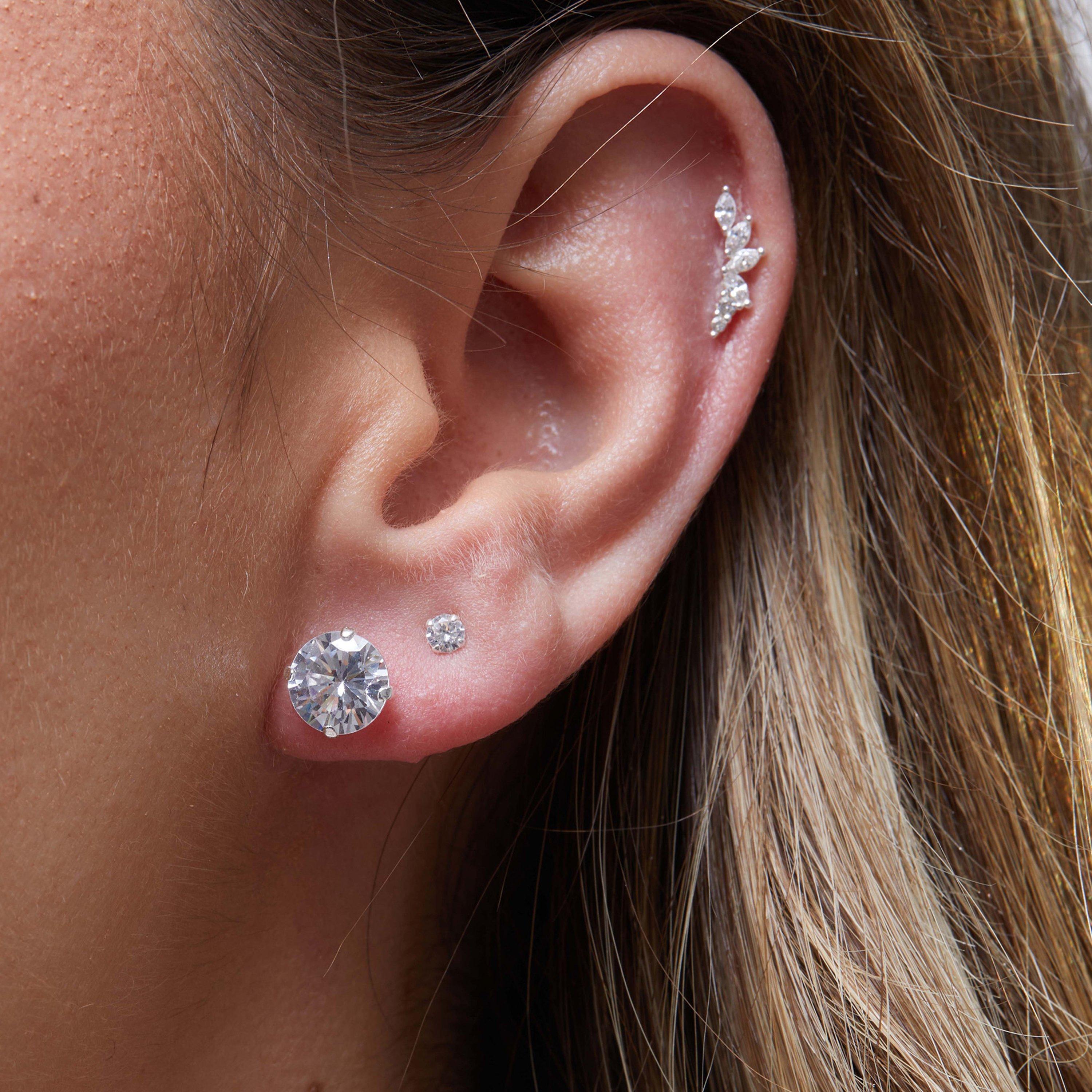 Silver - Simply Silver - Sterling Silver 925 with Cubic Zirconia 8mm Solita - 1