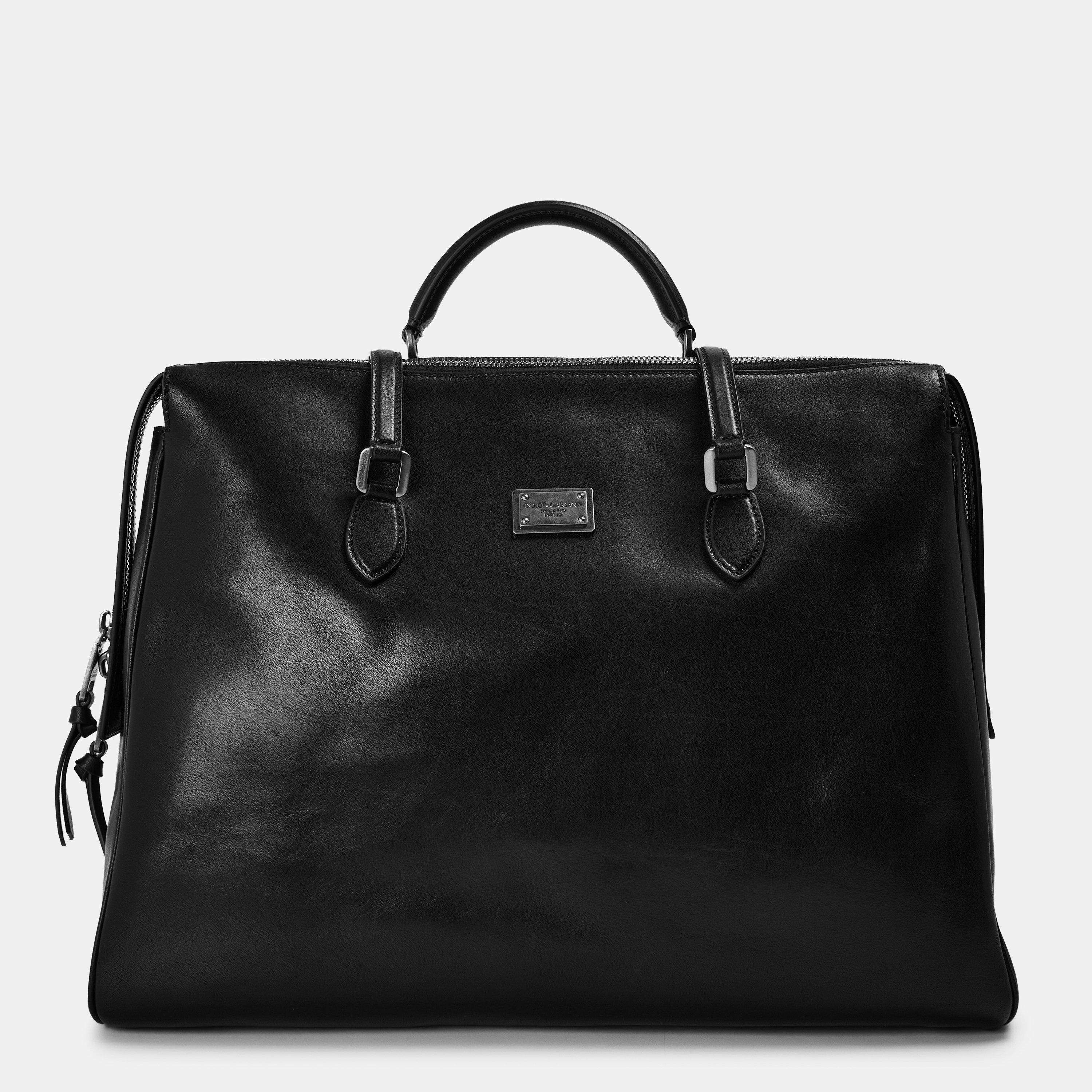 Dolce and Gabbana Men's Leather Messenger Bag - Nero