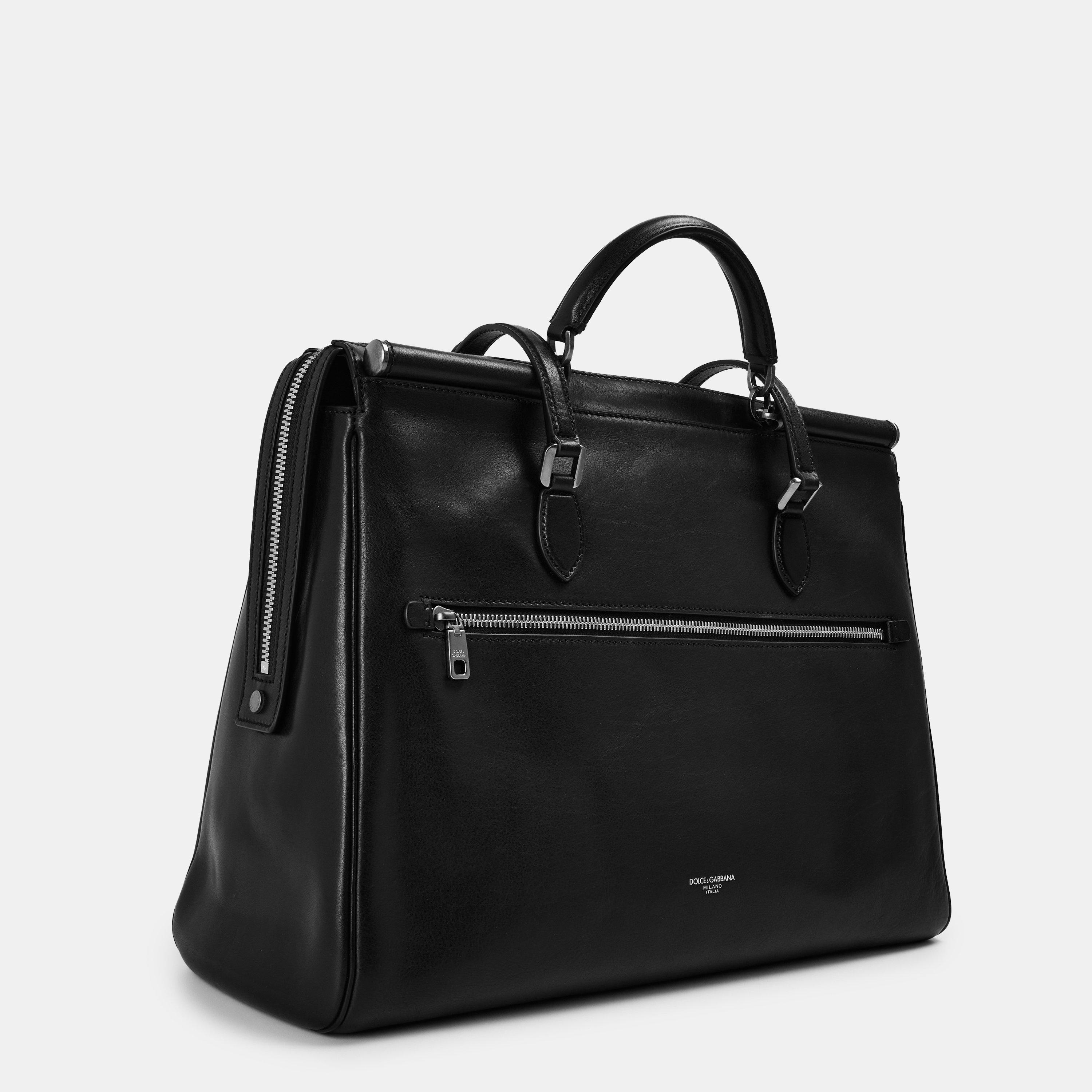 Nero - Dolce and Gabbana - Men's Leather Messenger Bag - 2