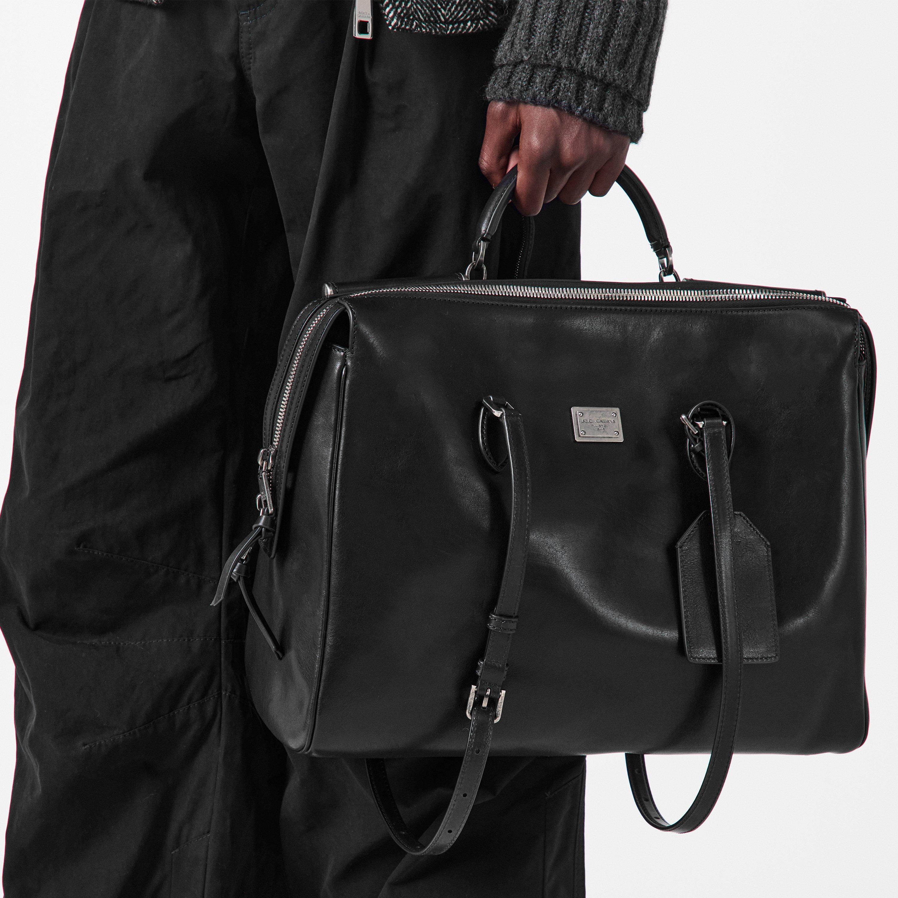 Nero - Dolce and Gabbana - Men's Leather Messenger Bag - 3