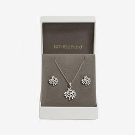 Jon Richard Rhodium CZ Tree Of Love Box Set - Gift Box