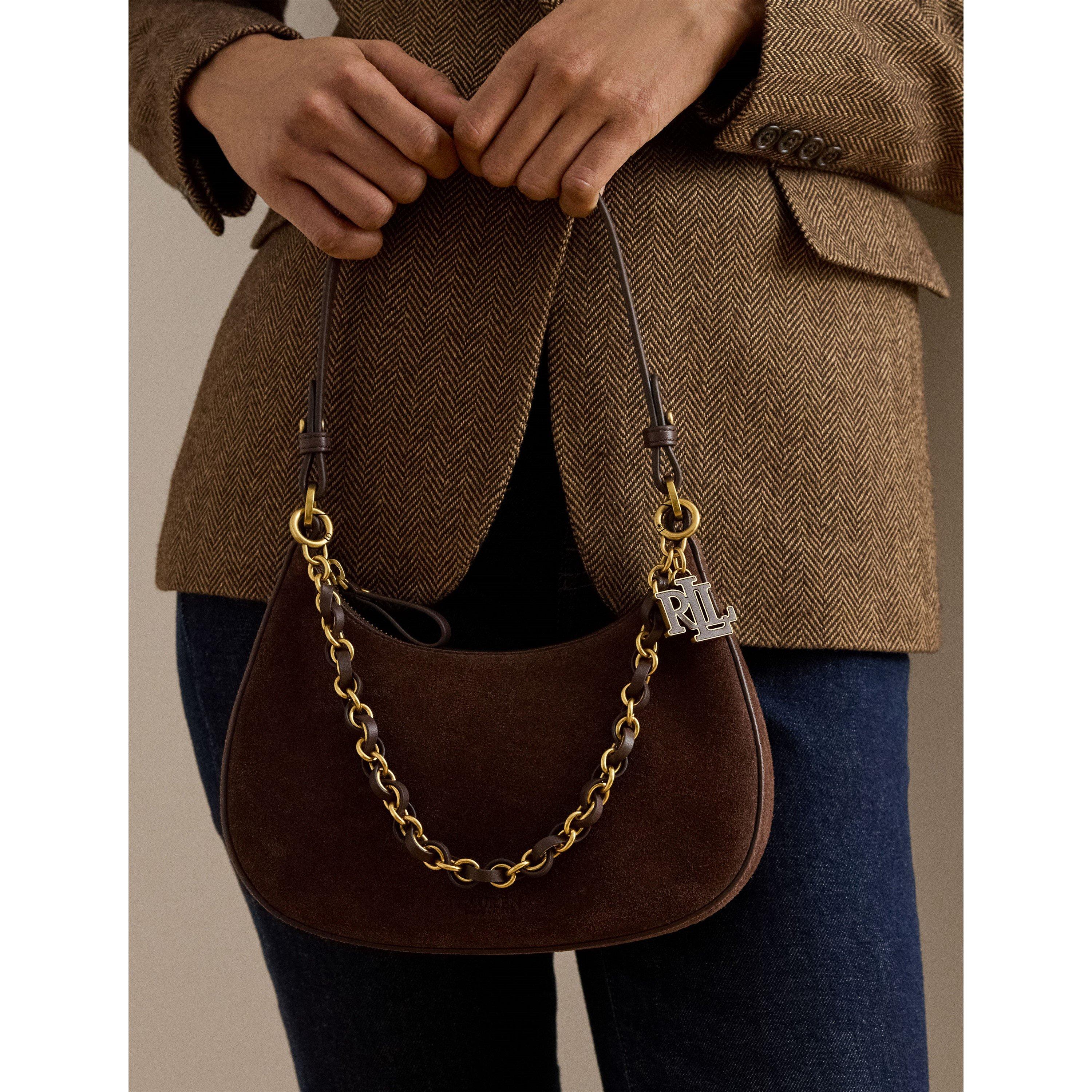CHESTNUT BROWN - Lauren by Ralph Lauren - Women's Mercy Shoulder Medium Bag - 3