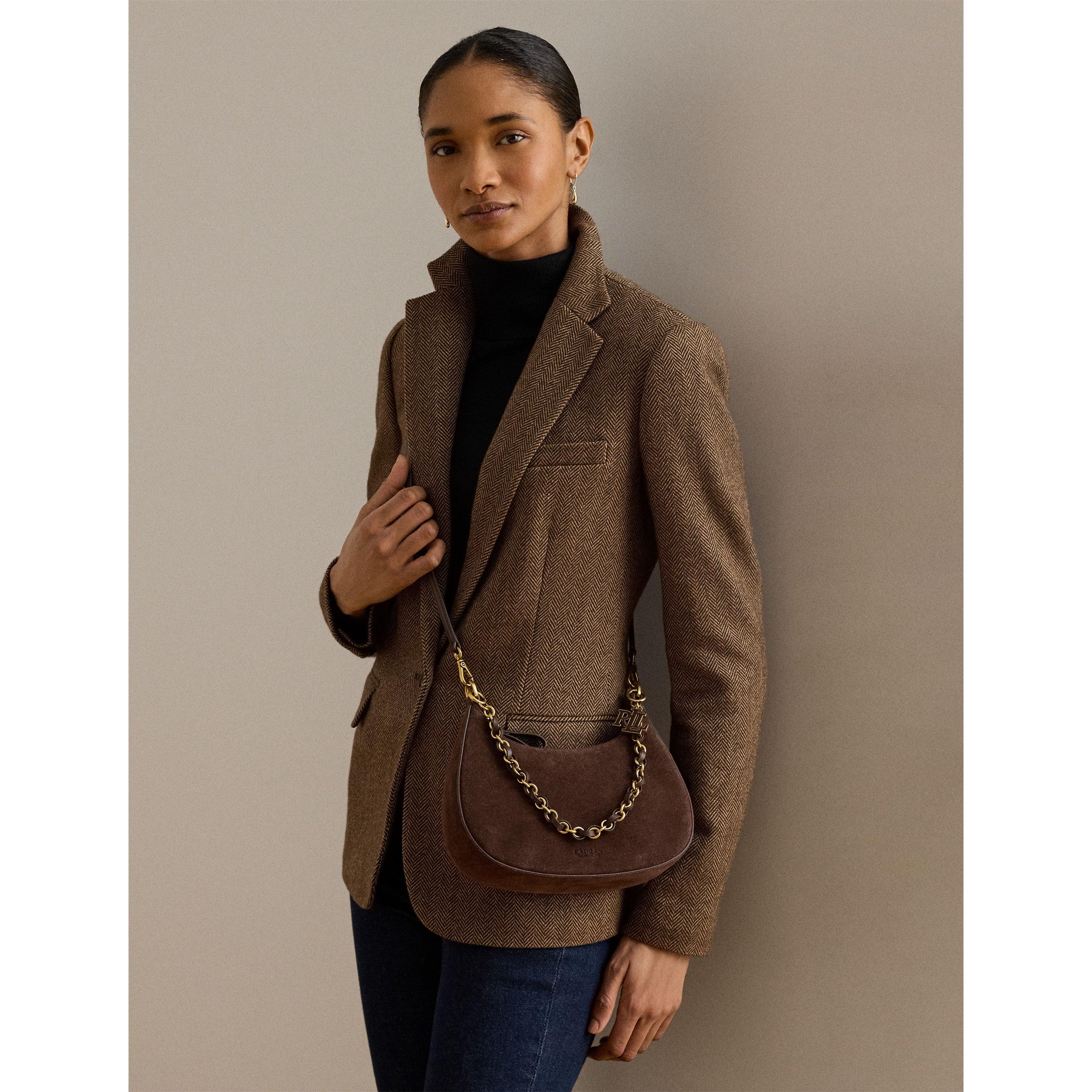 CHESTNUT BROWN - Lauren by Ralph Lauren - Women's Mercy Shoulder Medium Bag - 7