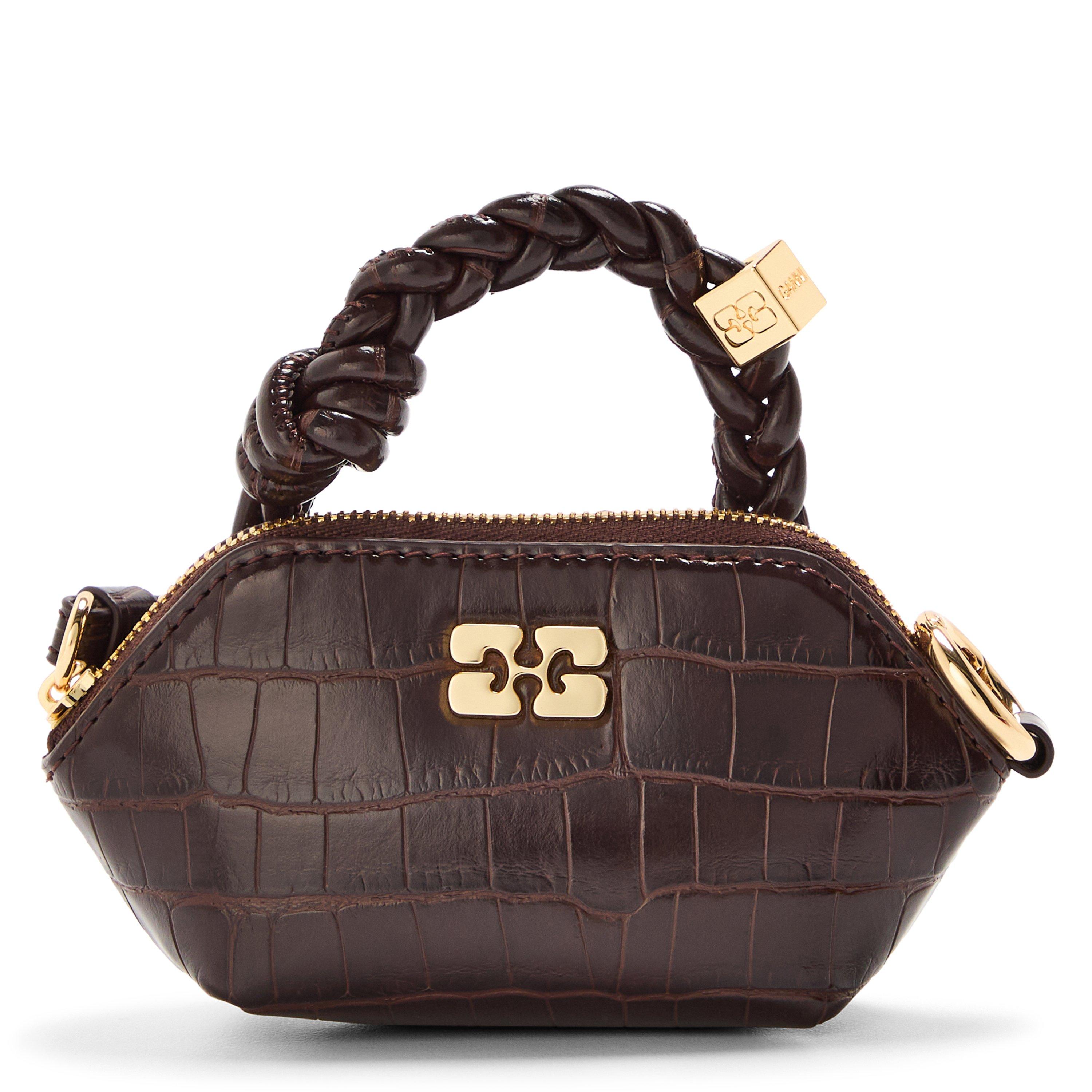Ganni Women's Bou Bag Croco Top Handle - Choco Fondant