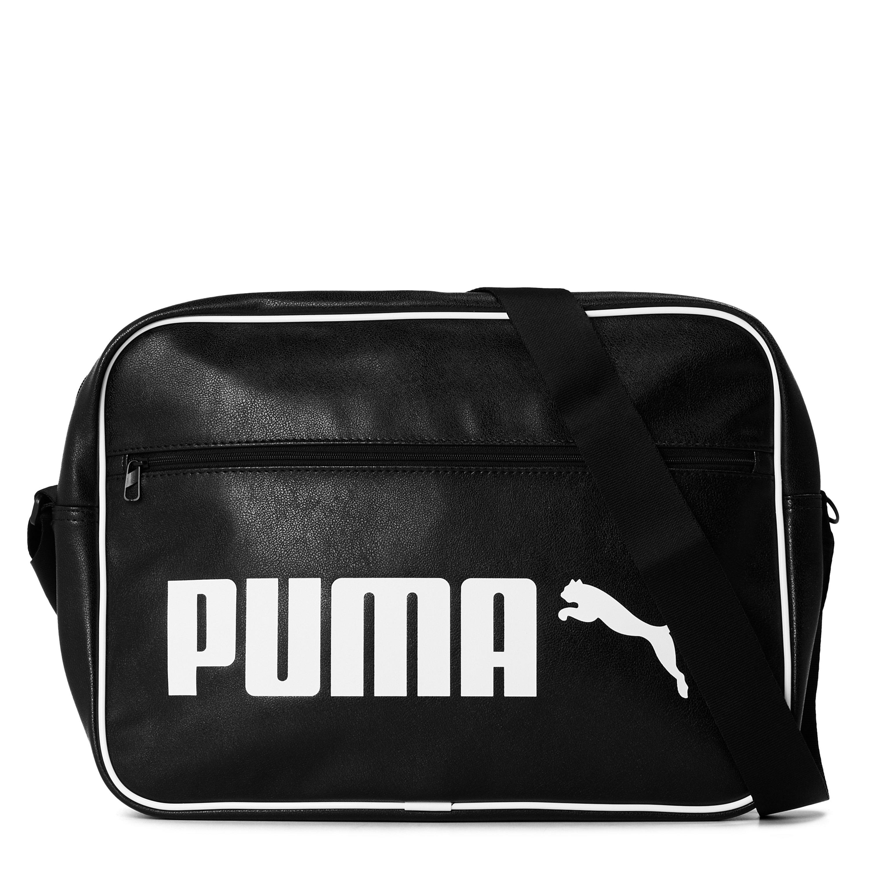 Black - Puma - Men's Campus Reporter Retro Messenger Bag - 1